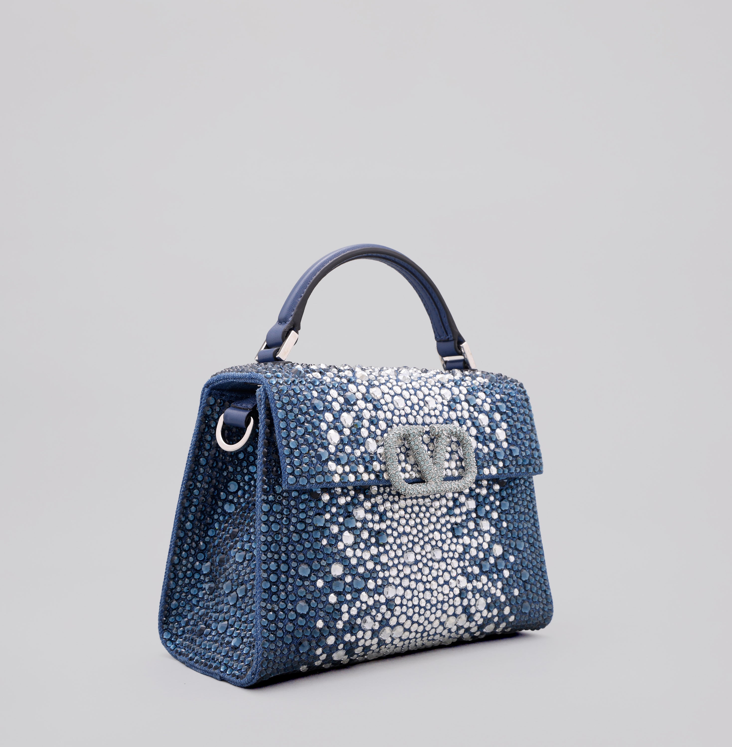 Cartera Azul Valentino Vsling Rhinestone
