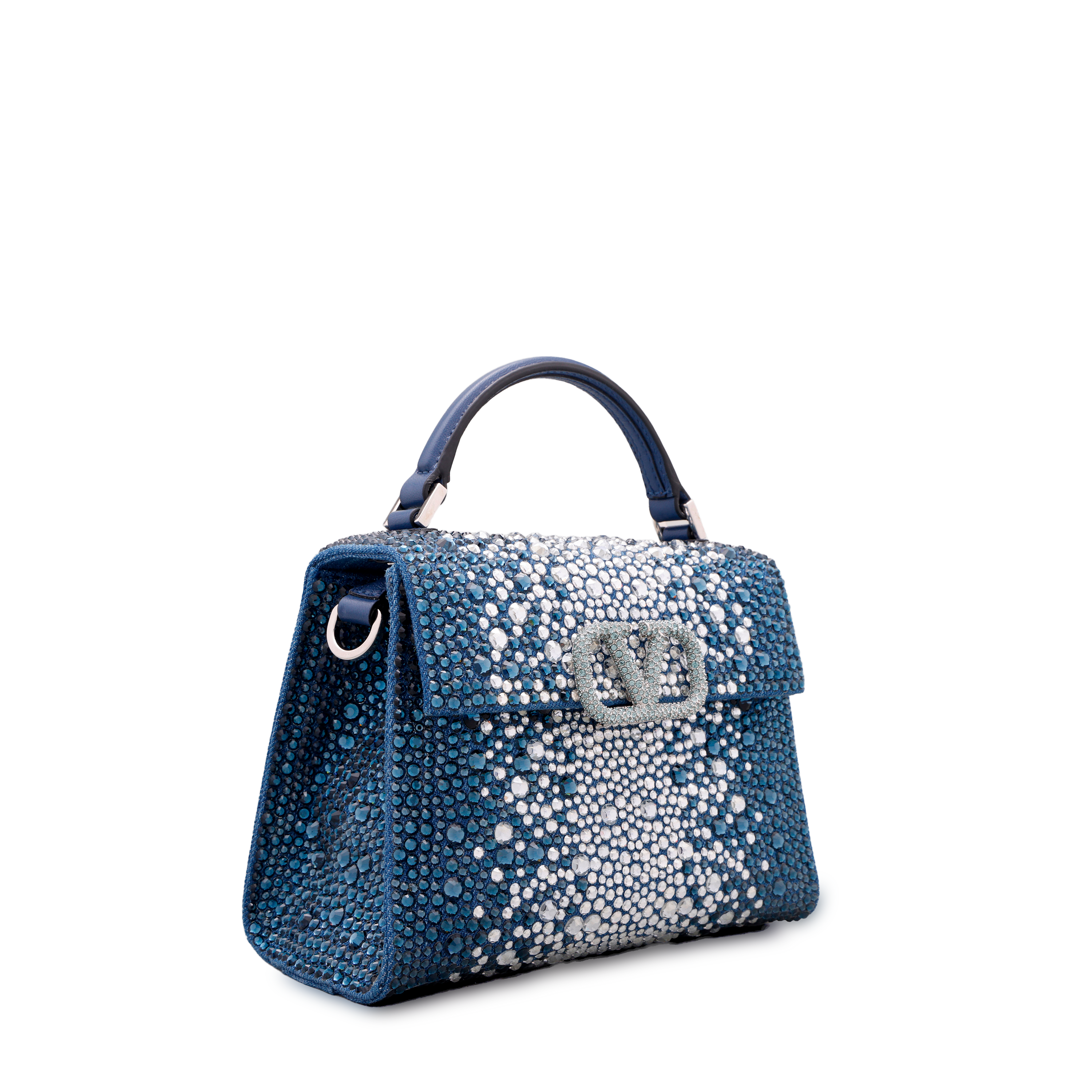 Cartera Azul Valentino Vsling Rhinestone