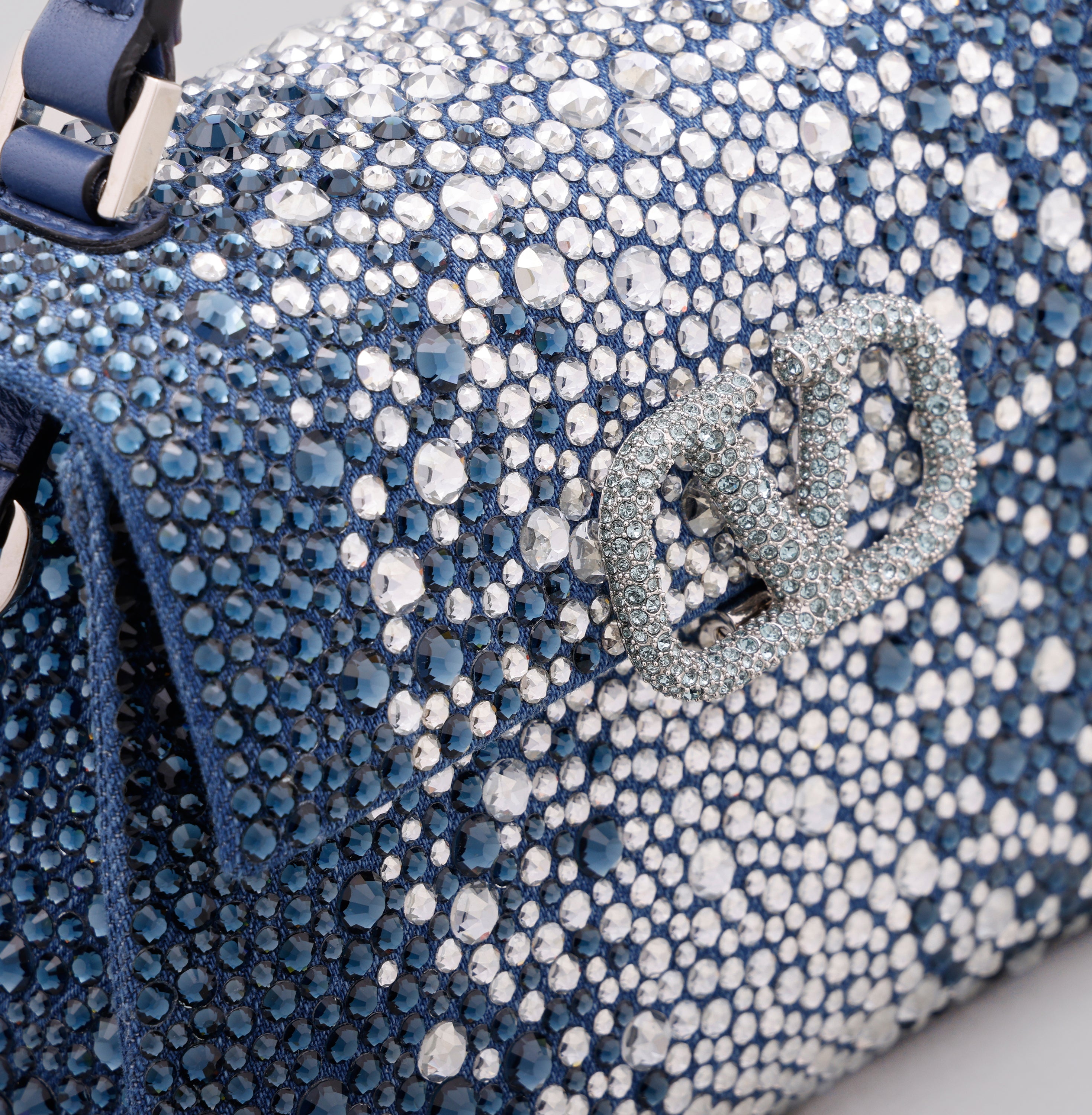 Cartera Azul Valentino Vsling Rhinestone