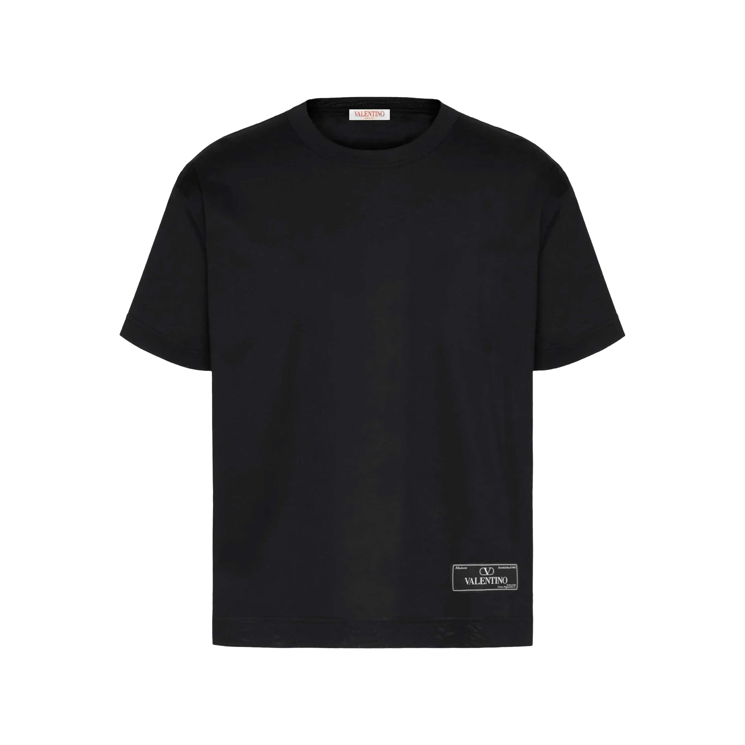 Camiseta Negra Valentino Tag Logo