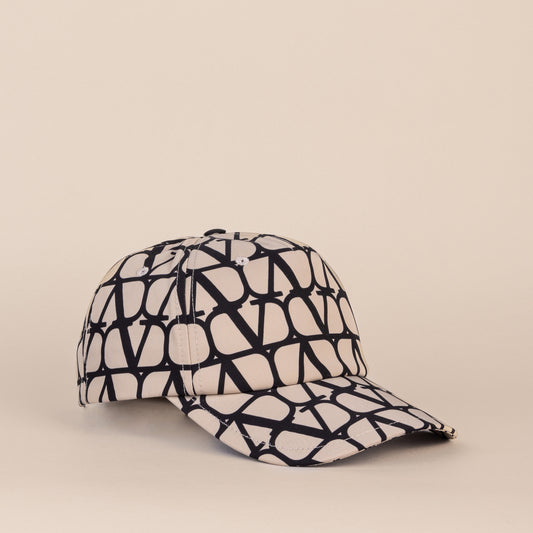 Gorra Beige Negro Valentino Vlogo Monogram