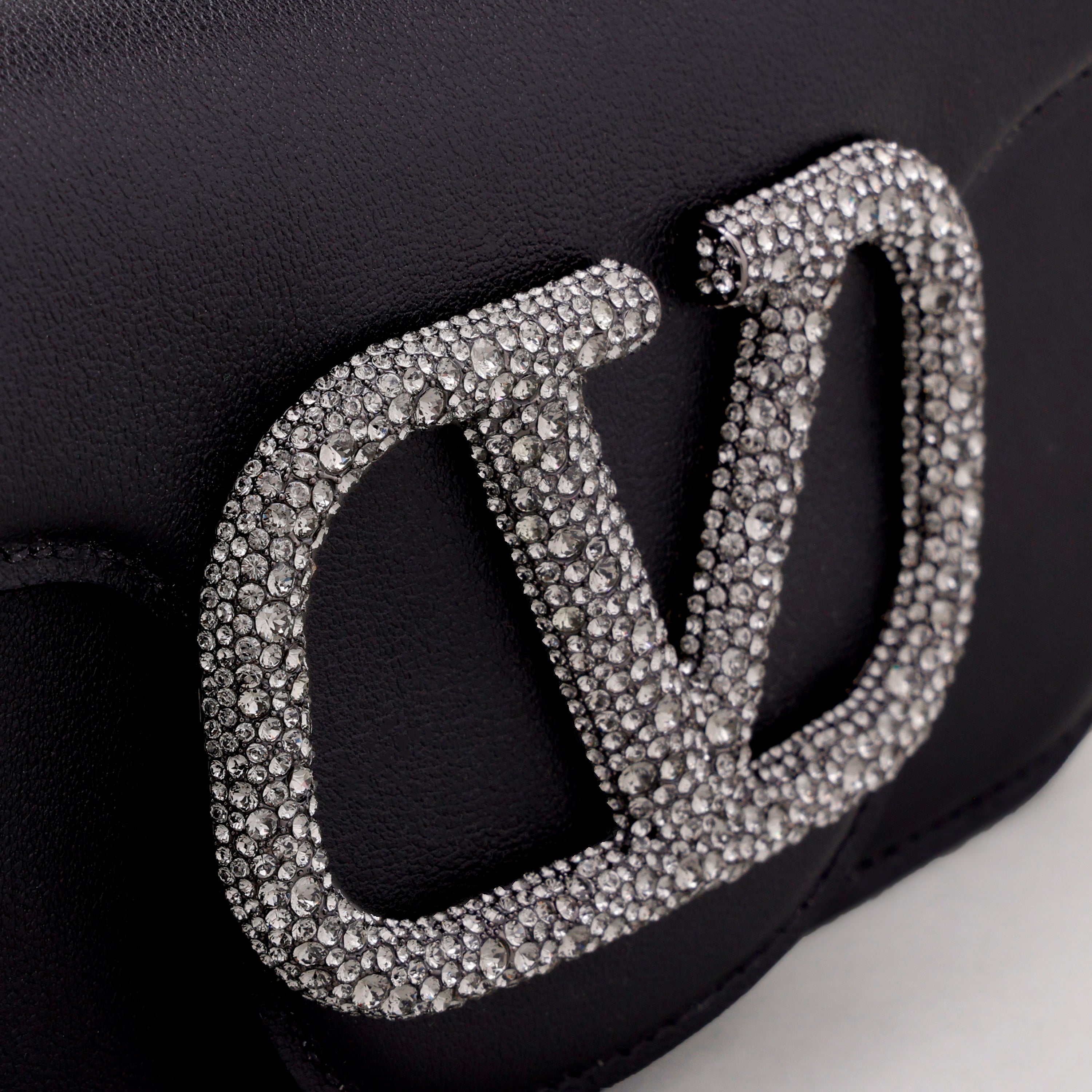Cartera Negra Valentino Vlogo Crystal