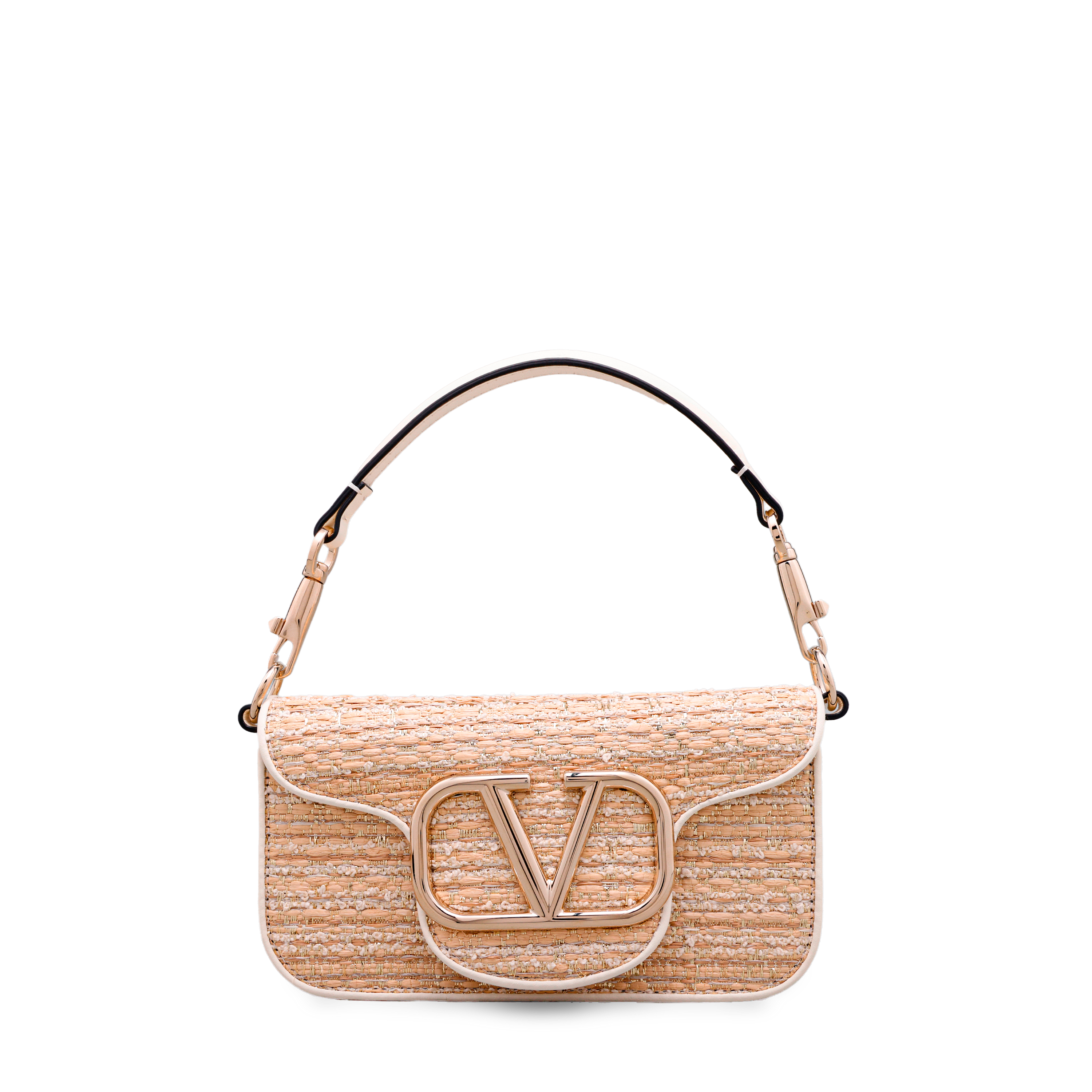Cartera Beige Valentino Vlogo Loco Tweed