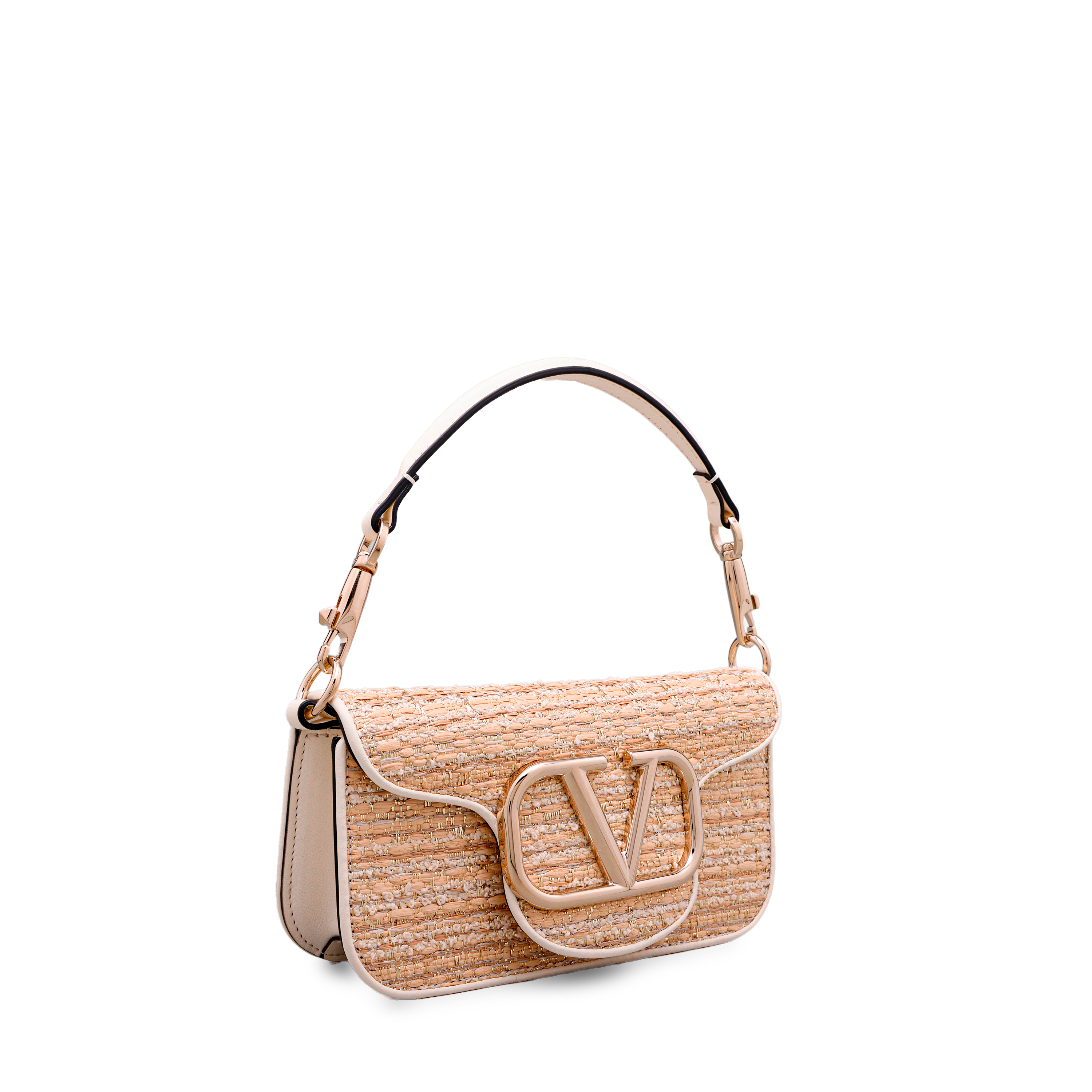 Cartera Beige Valentino Vlogo Loco Tweed