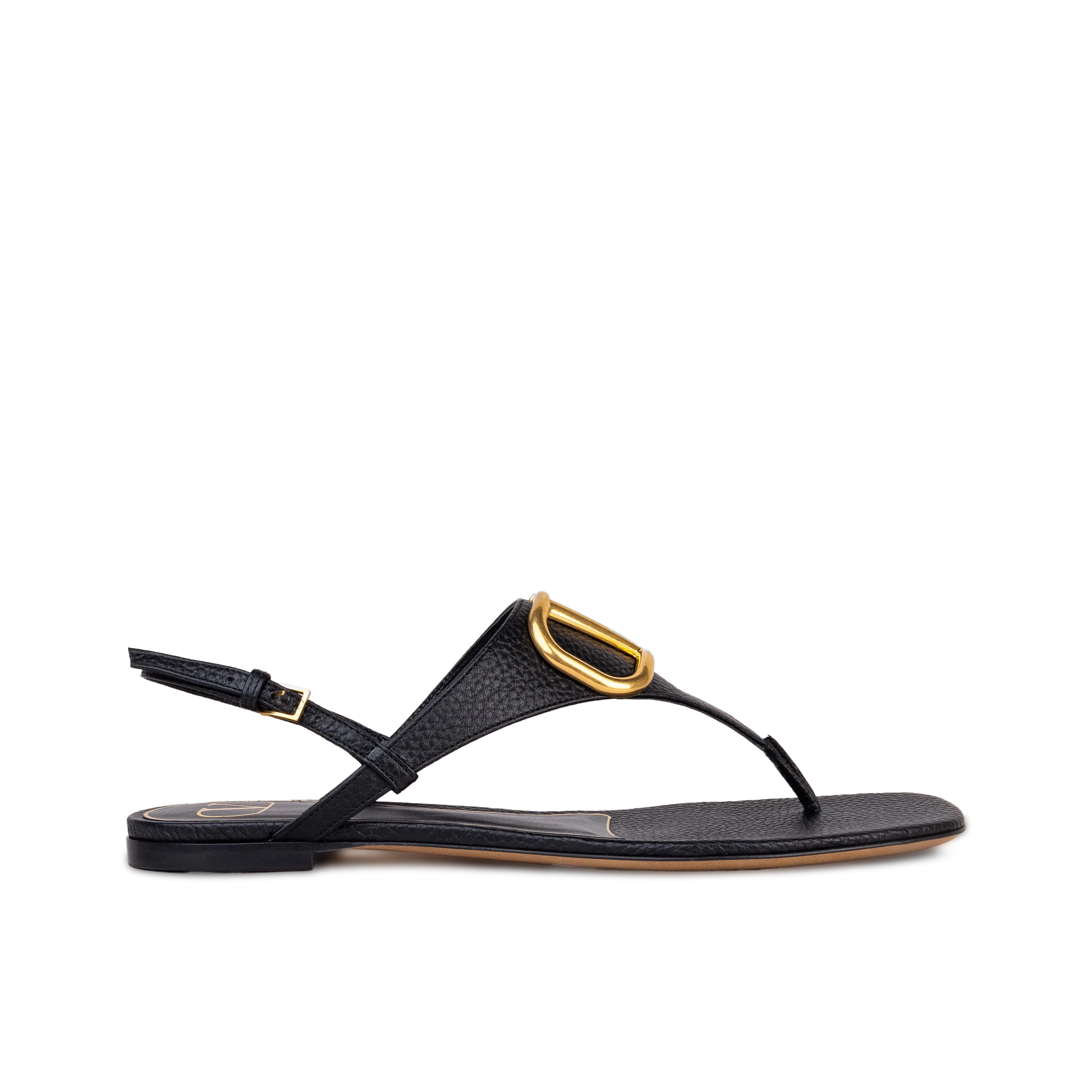 Sandalias Negras Valentino Gold Vlogo