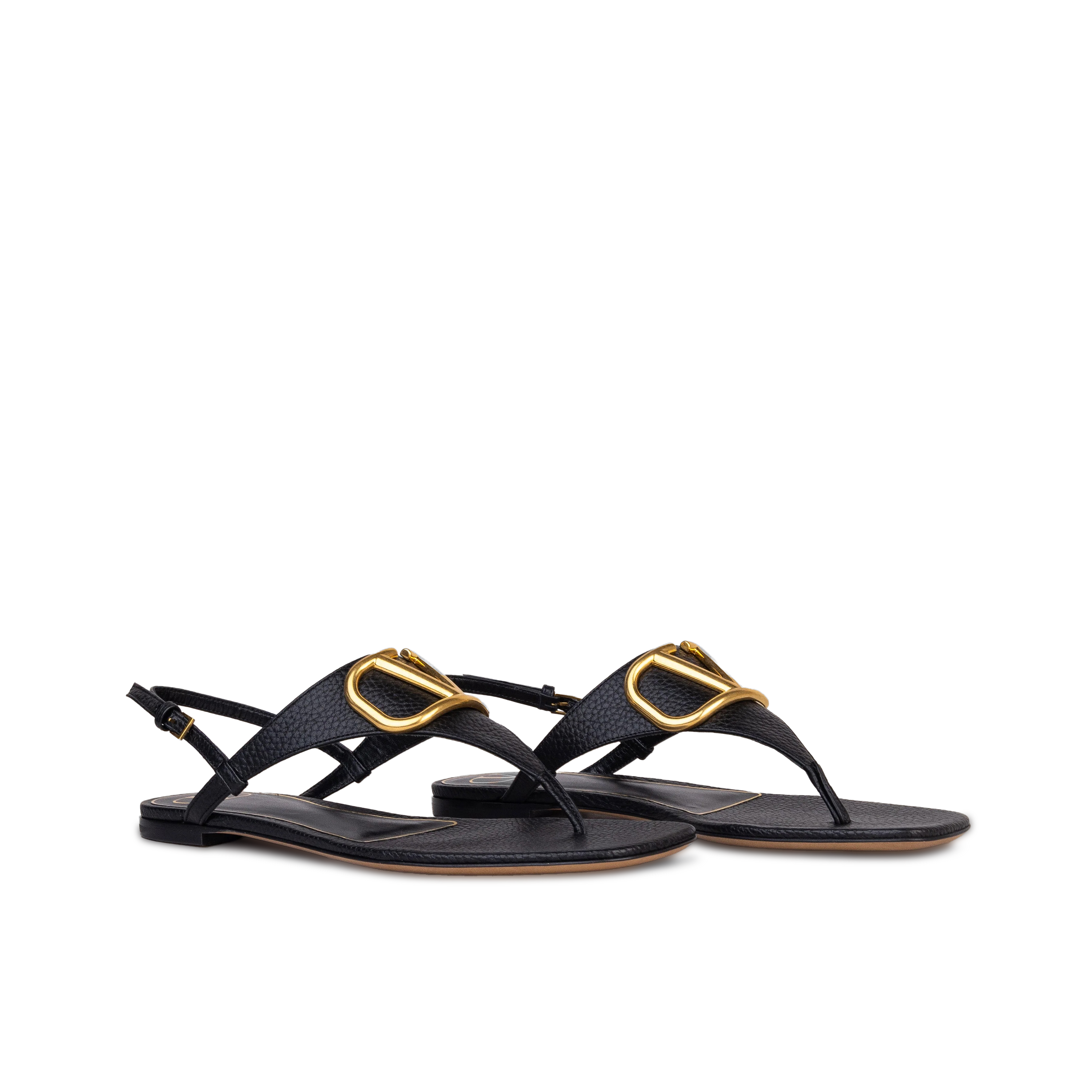 Sandalias Negras Valentino Gold Vlogo