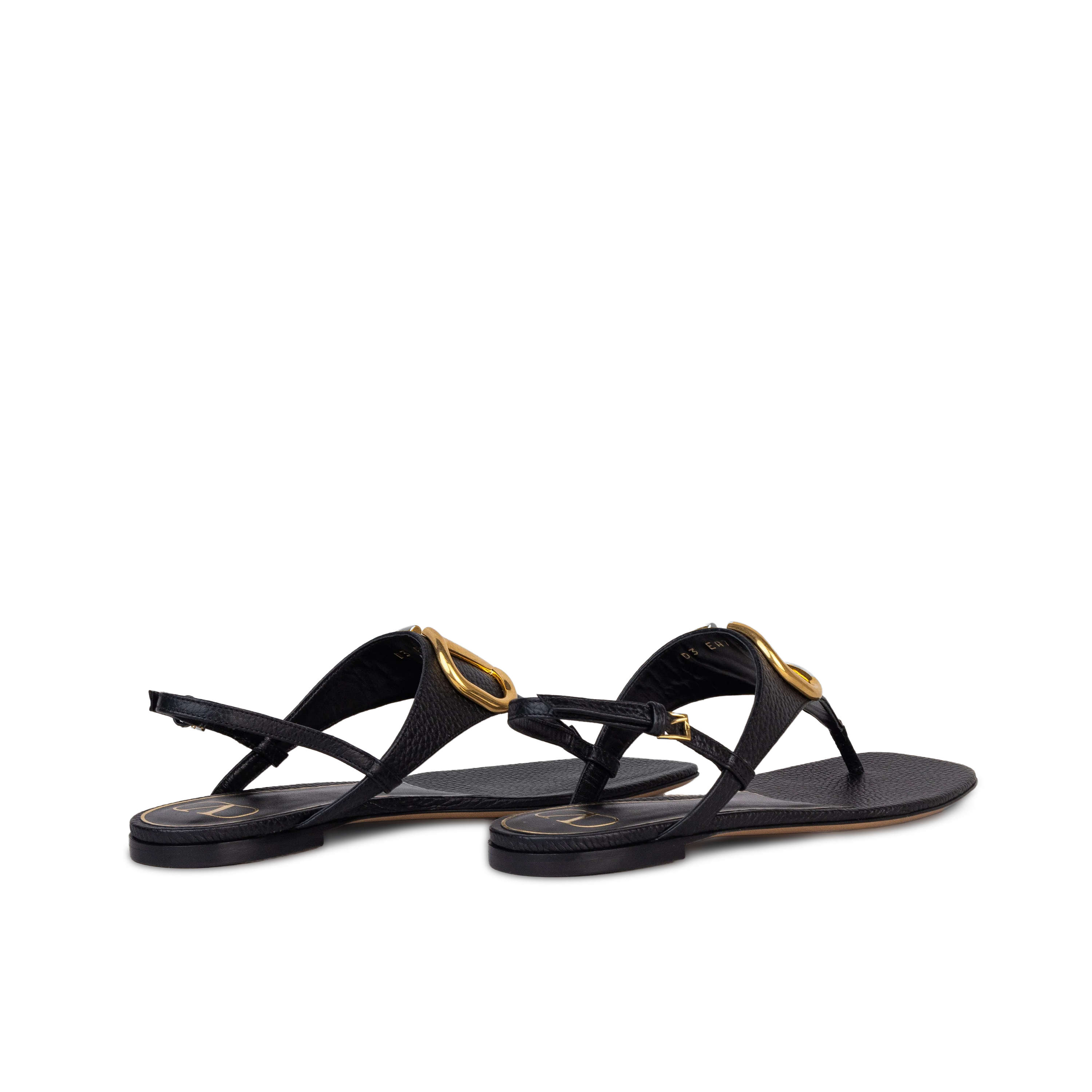 Sandalias Negras Valentino Gold Vlogo