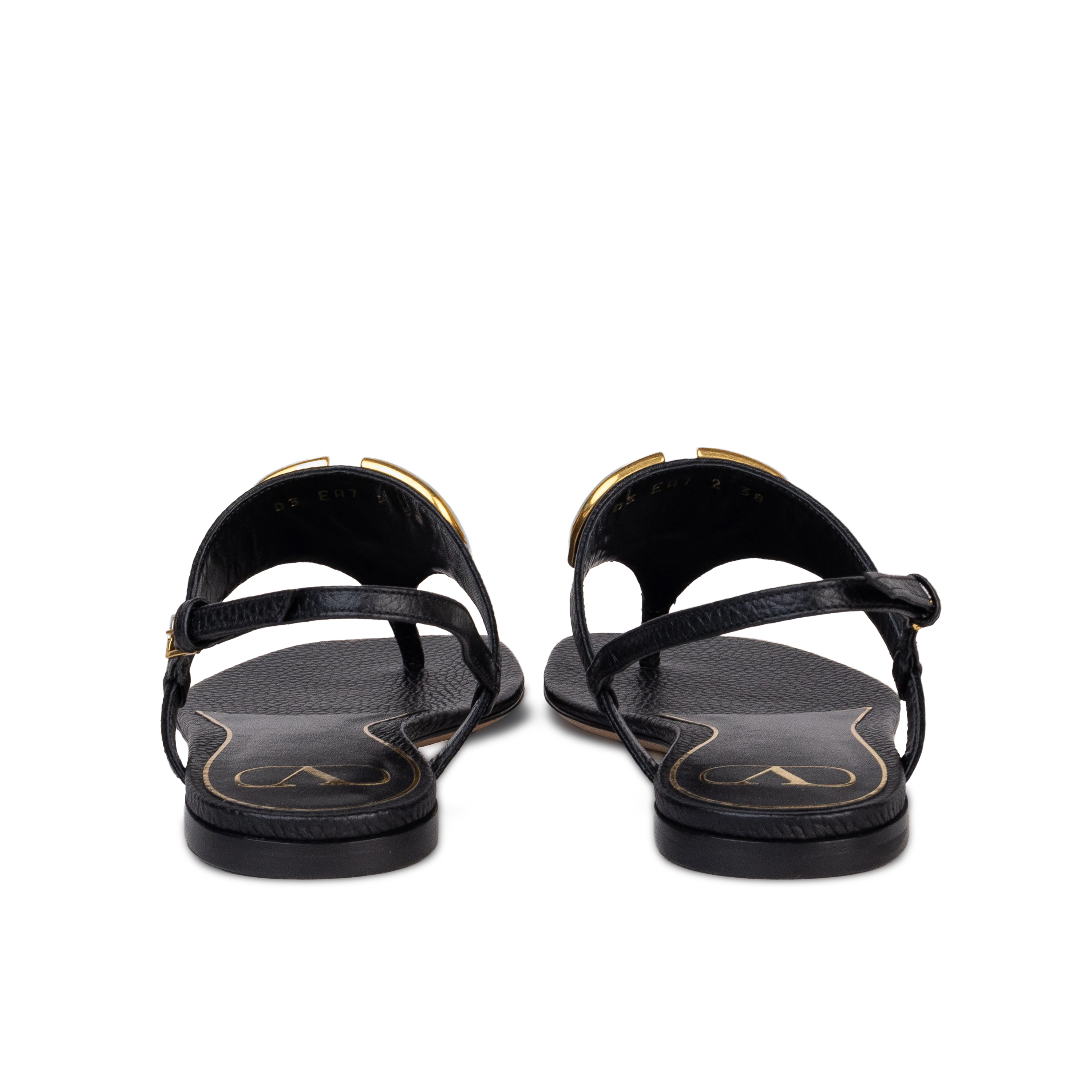 Sandalias Negras Valentino Gold Vlogo