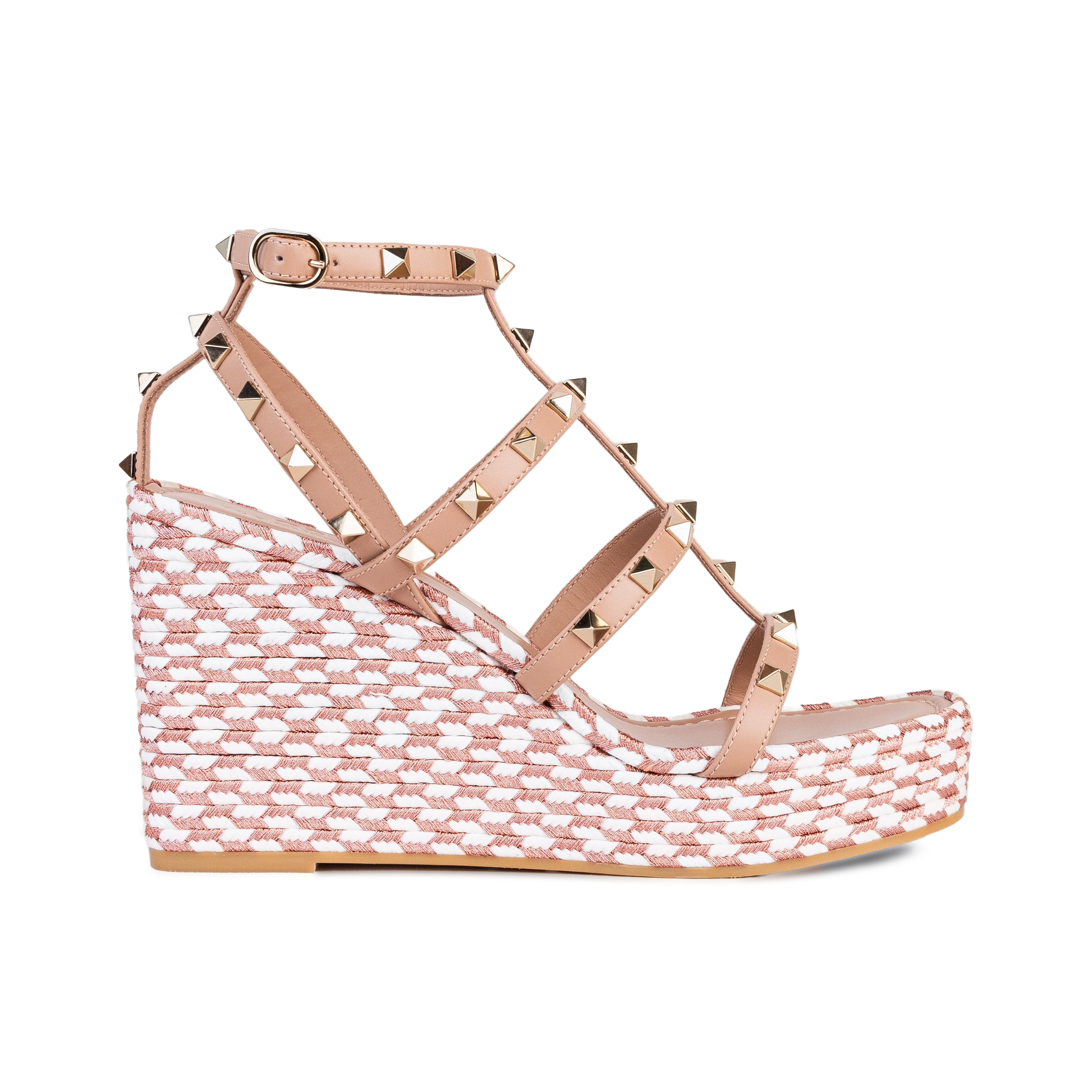 Sandalias de Plataforma Blancas Valentino Rose Cannelle Rockstud Torchon 95 mm