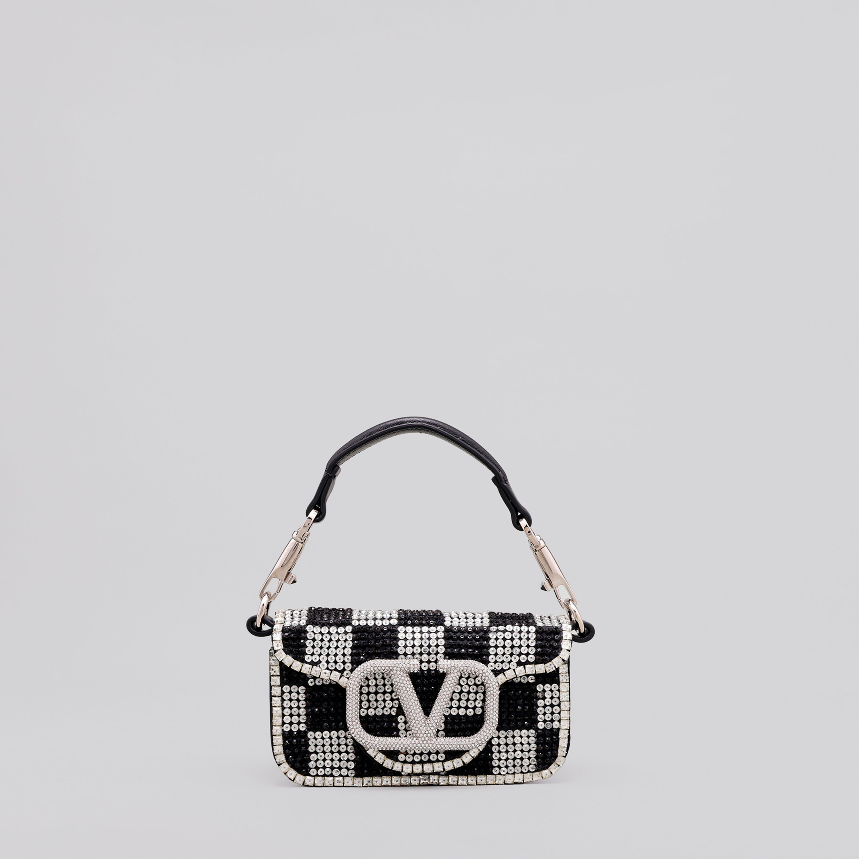 Cartera Negra Valentino Crystal Rhinestones