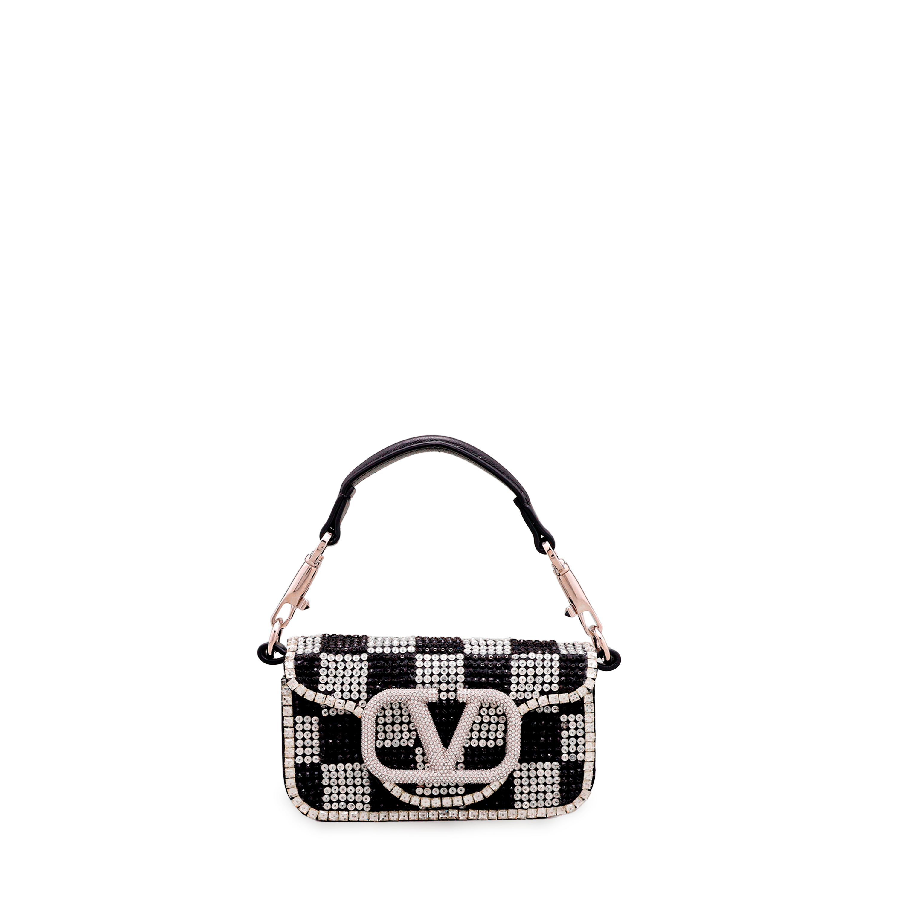 Cartera Negra Valentino Crystal Rhinestones