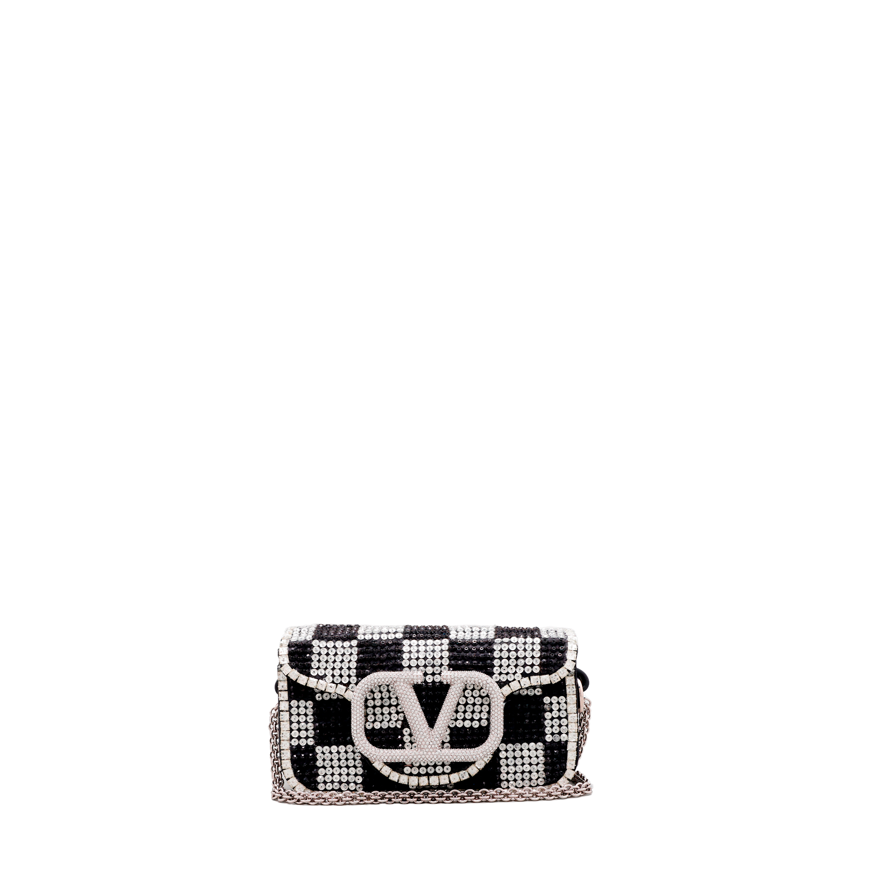 Cartera Negra Valentino Crystal Rhinestones