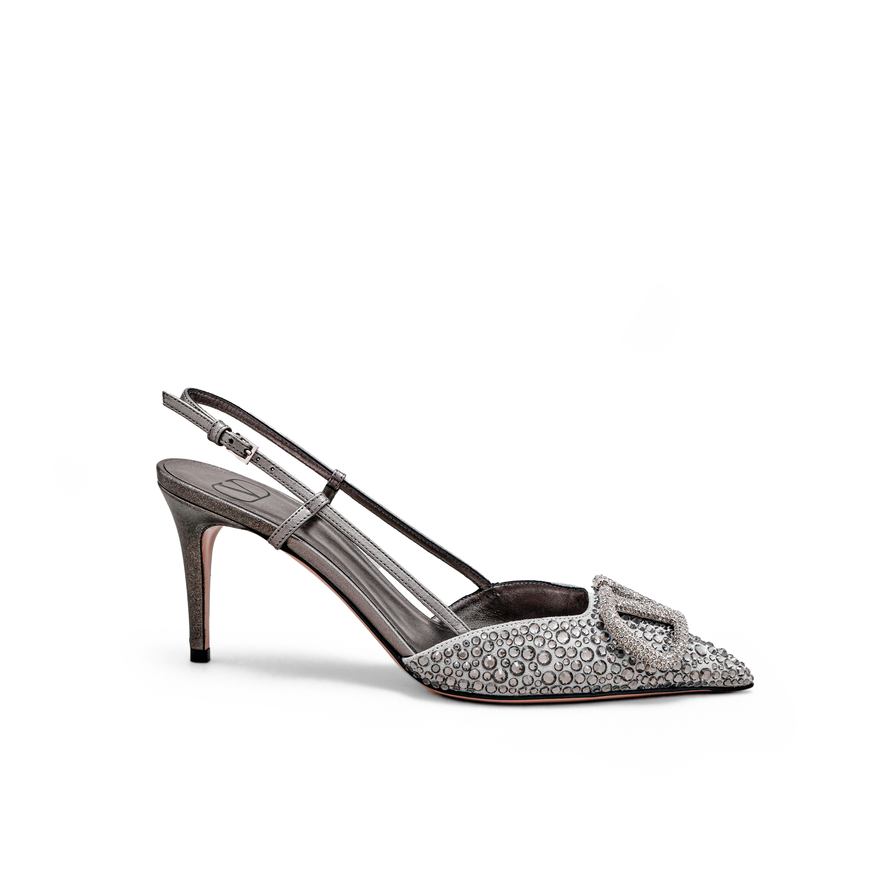 Sandalias de Tacón Negro Valentino Crystals 80Mm