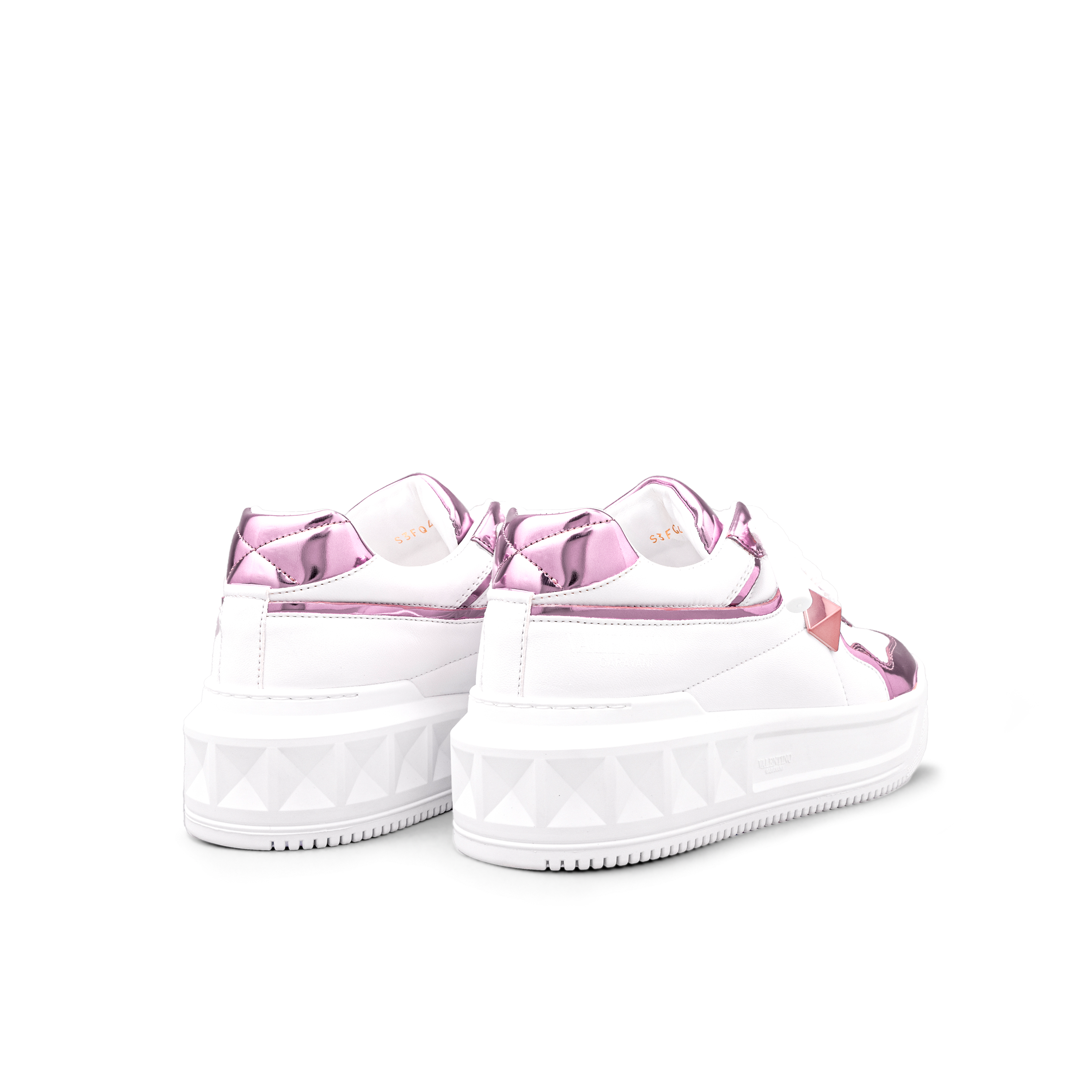 Sneakers Blancos Rosado Valentino Rosado One Roman Stud