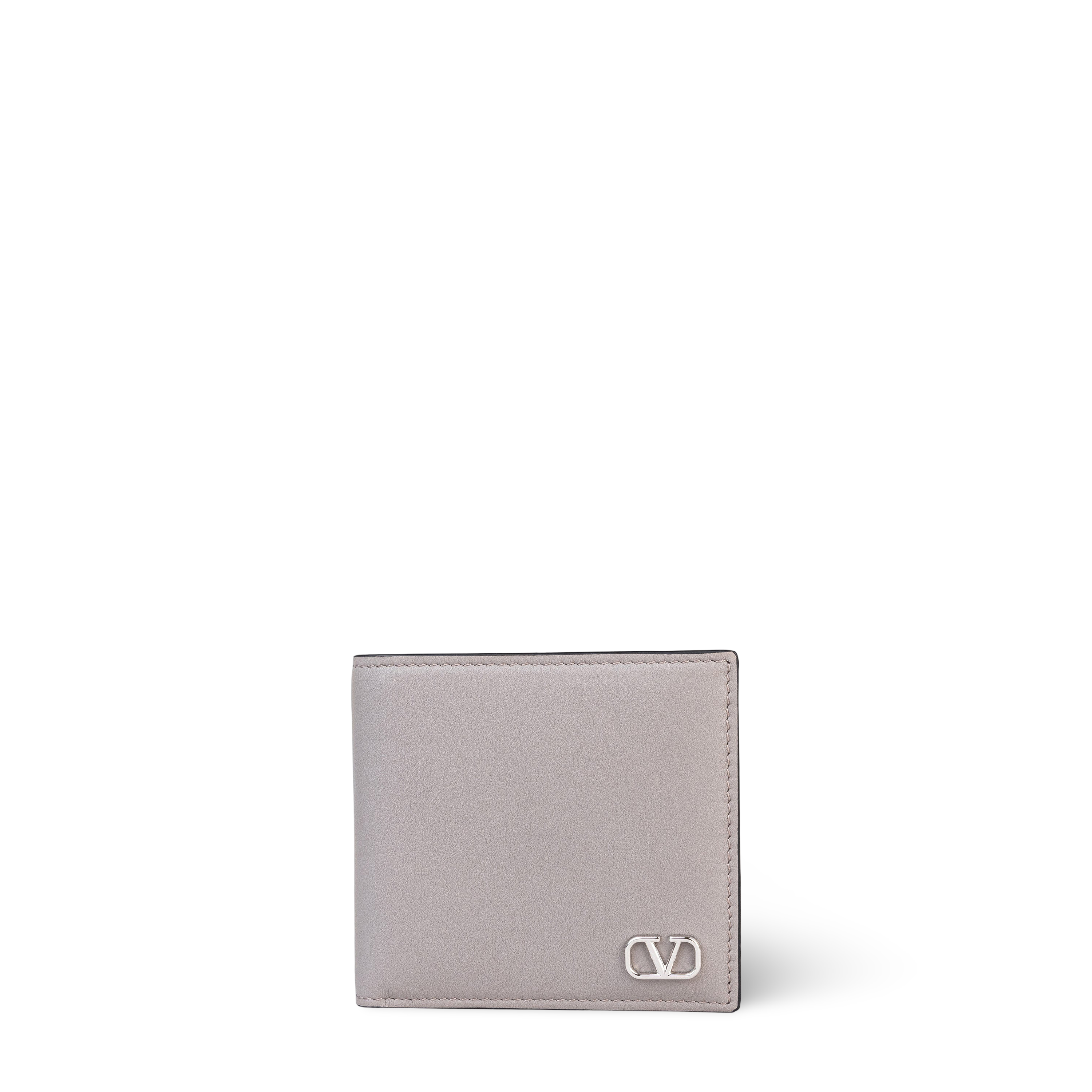 Billetera Gris Valentino Vlogo Plaque
