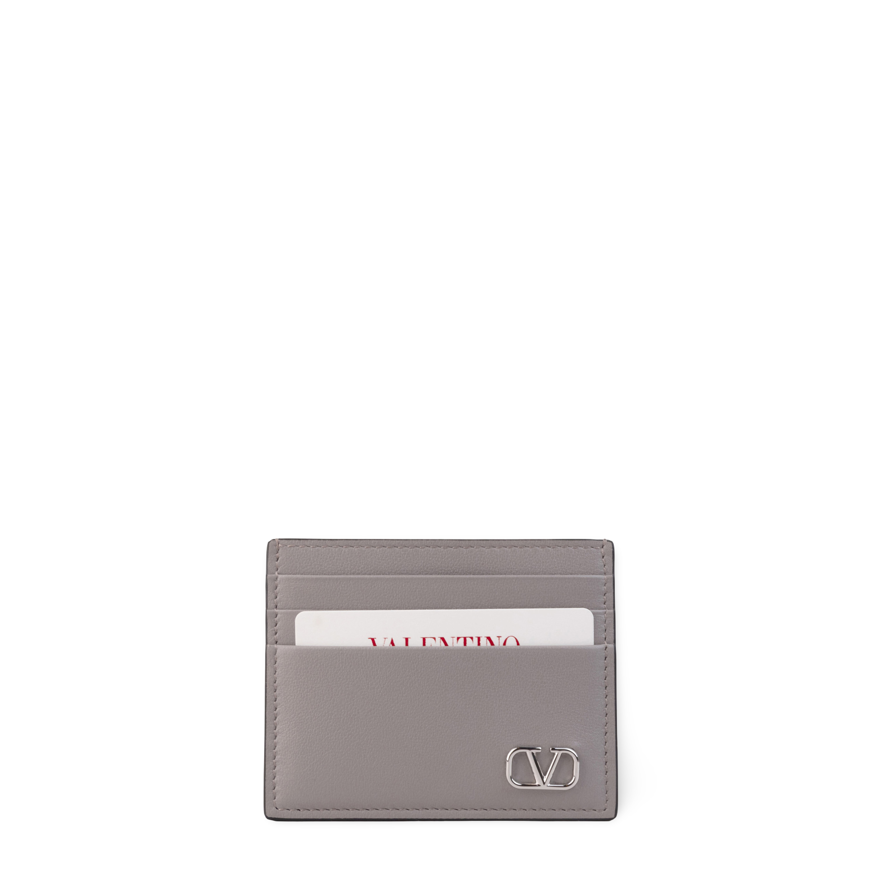 Tarjetero Gris Valentino Vlogo Plaque