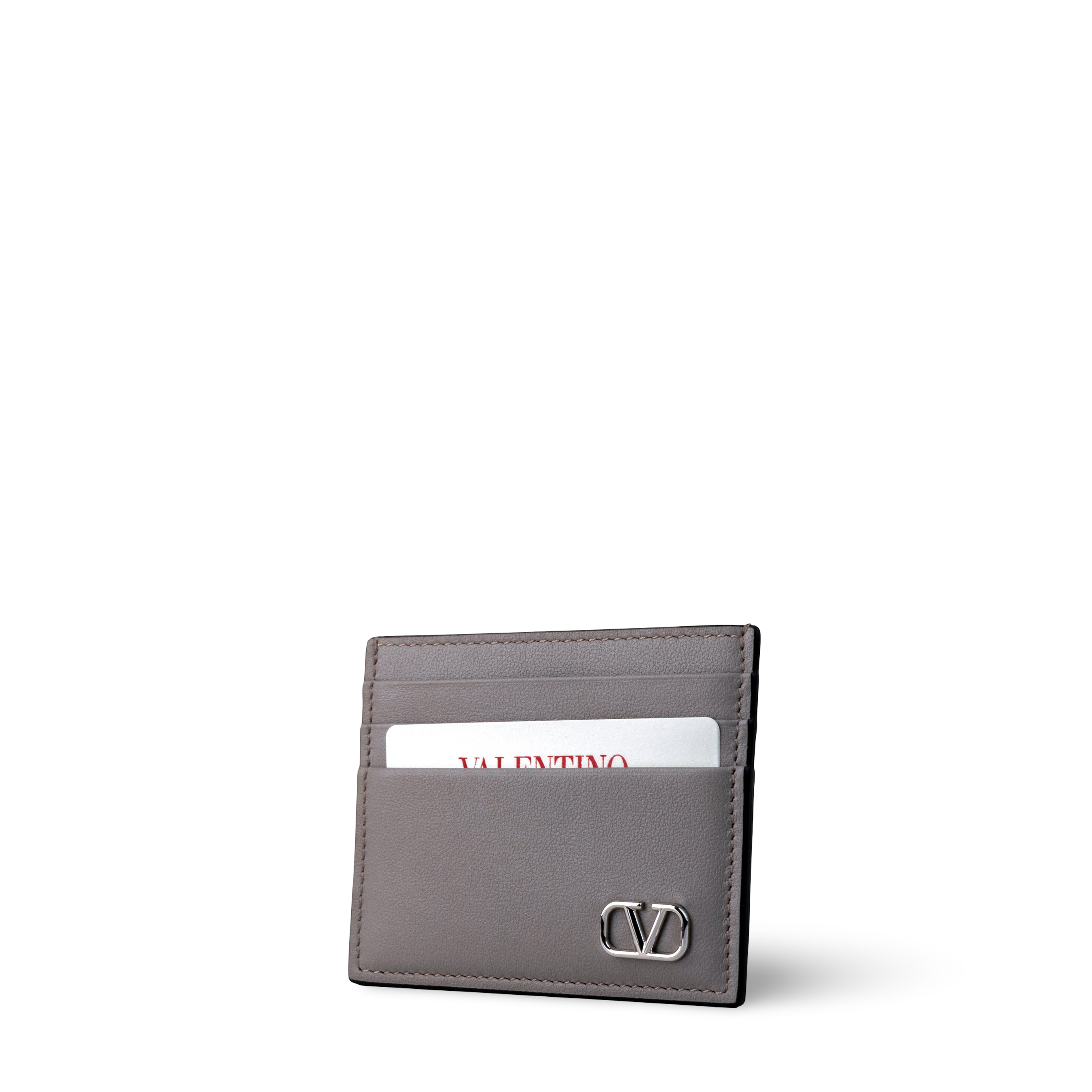 Tarjetero Gris Valentino Vlogo Plaque