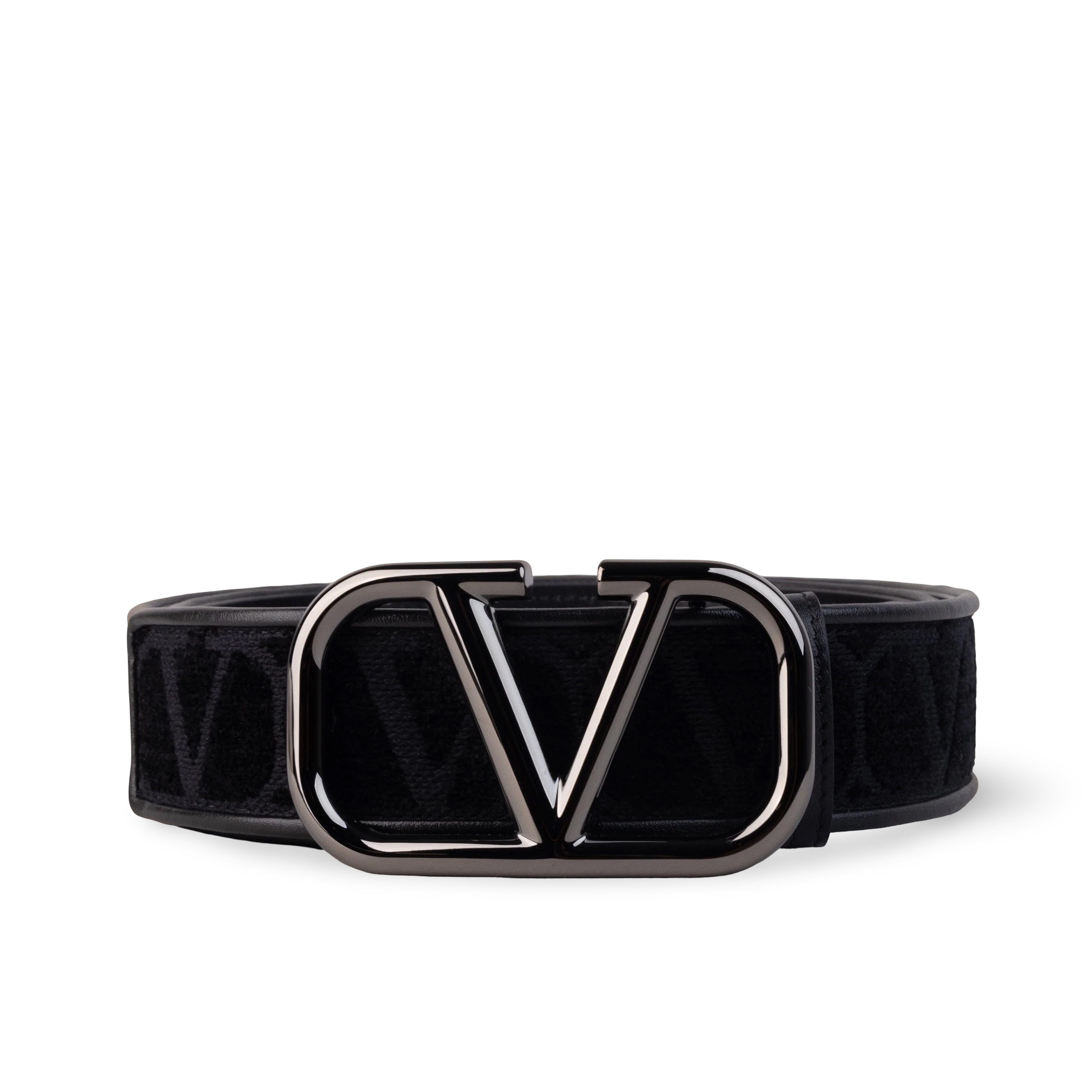 Cinturón Negro Valentino Vlogo Monogram