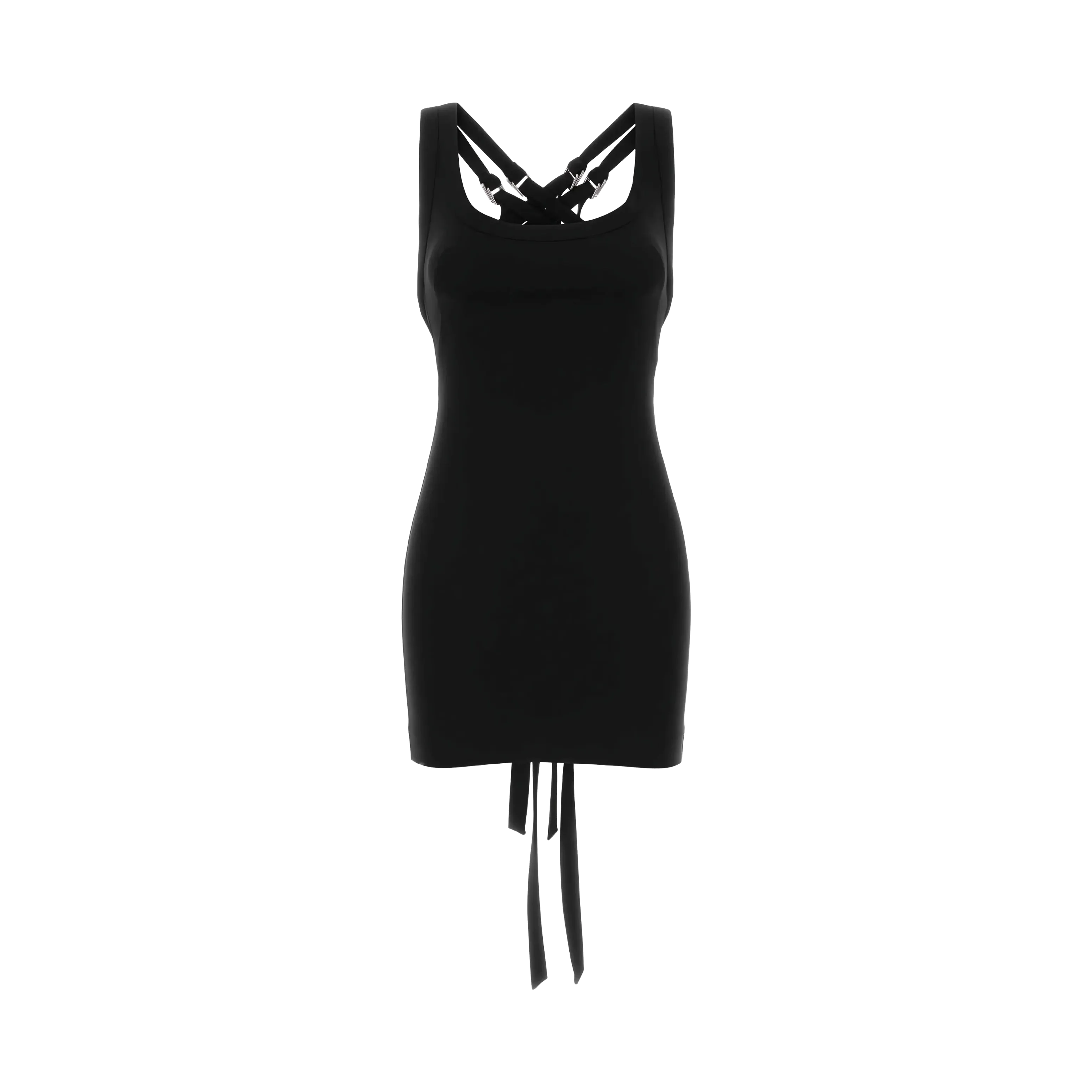 Vestido Negro The Attico Crossover Strap