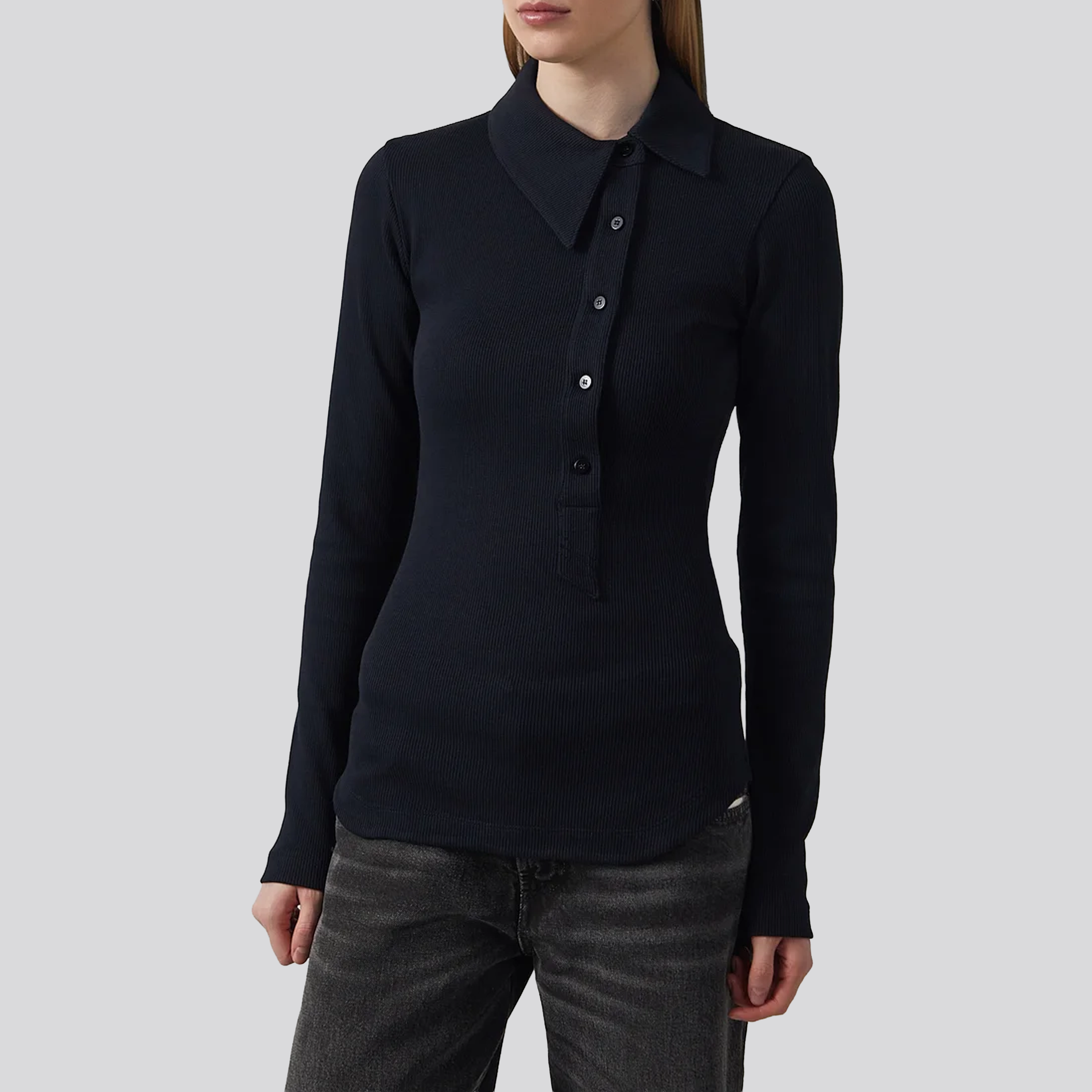 Top Negro The Attico Cotton Rib