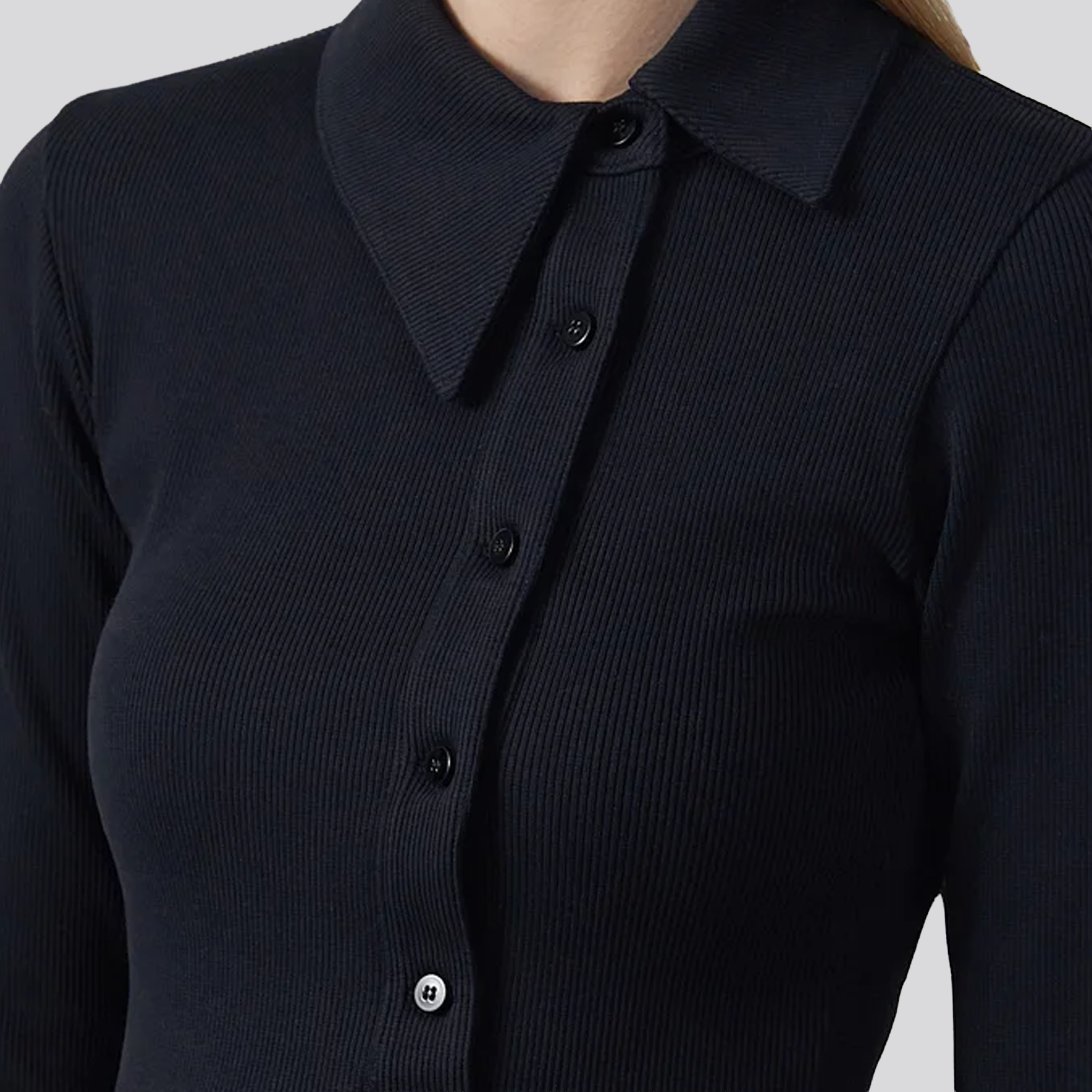 Top Negro The Attico Cotton Rib