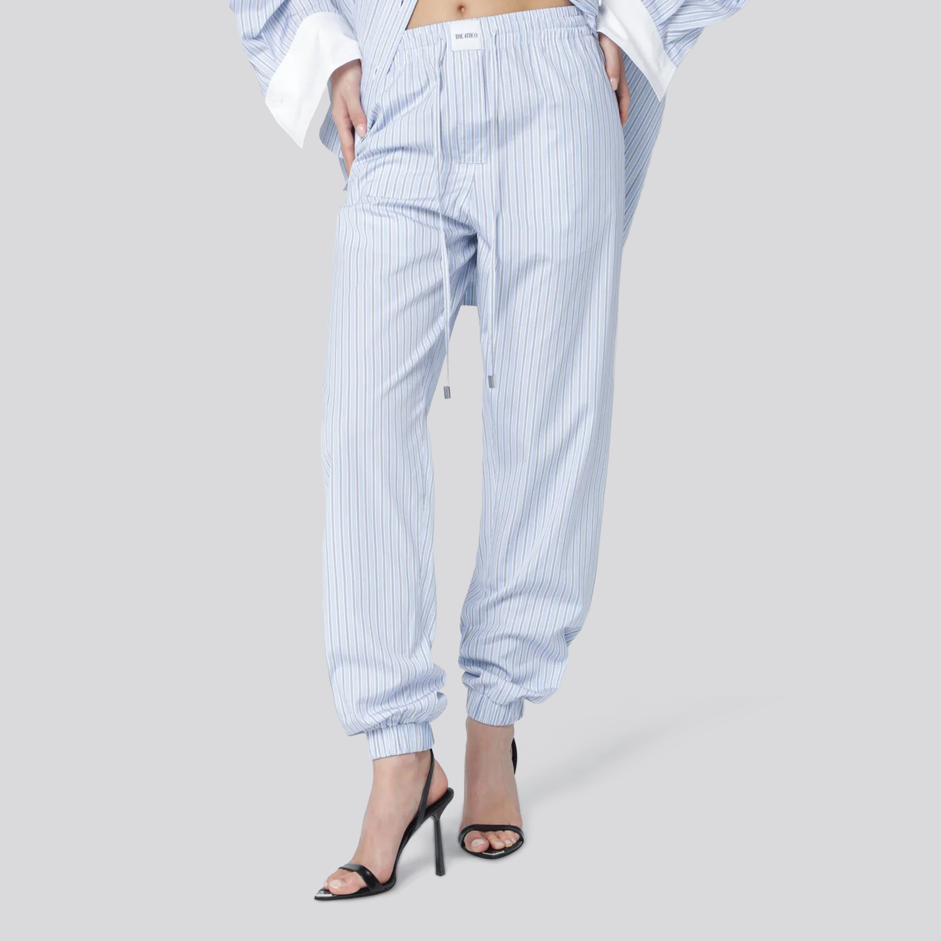 Pantalón Celeste The Attico Stripes