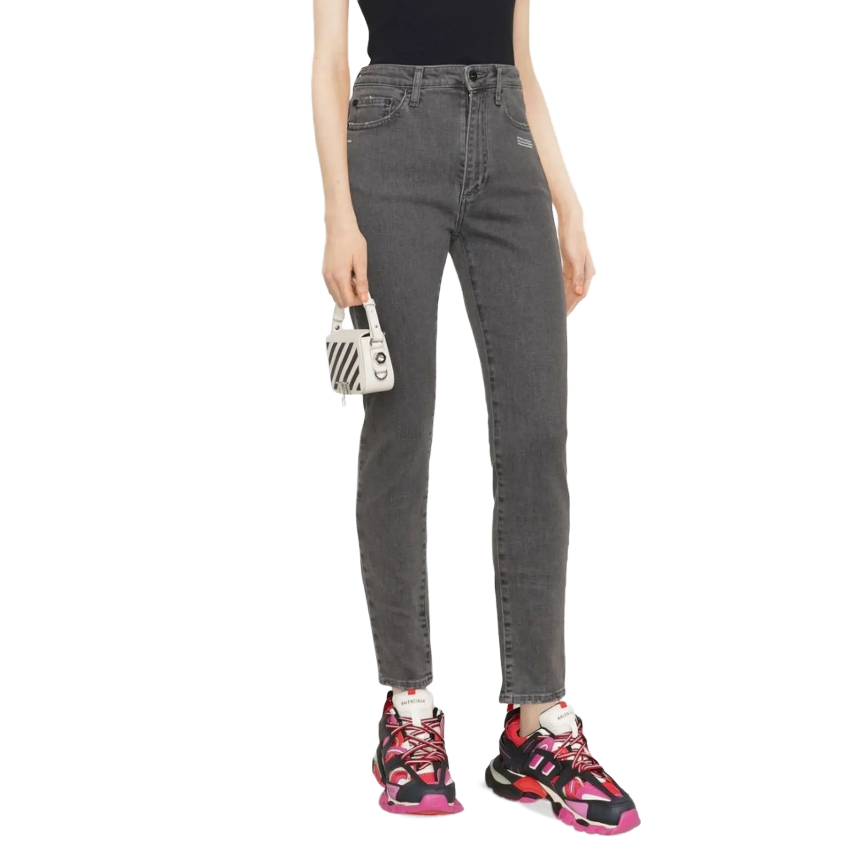 Jeans Negro Off-White Jean Dama Negro Off Whitte
