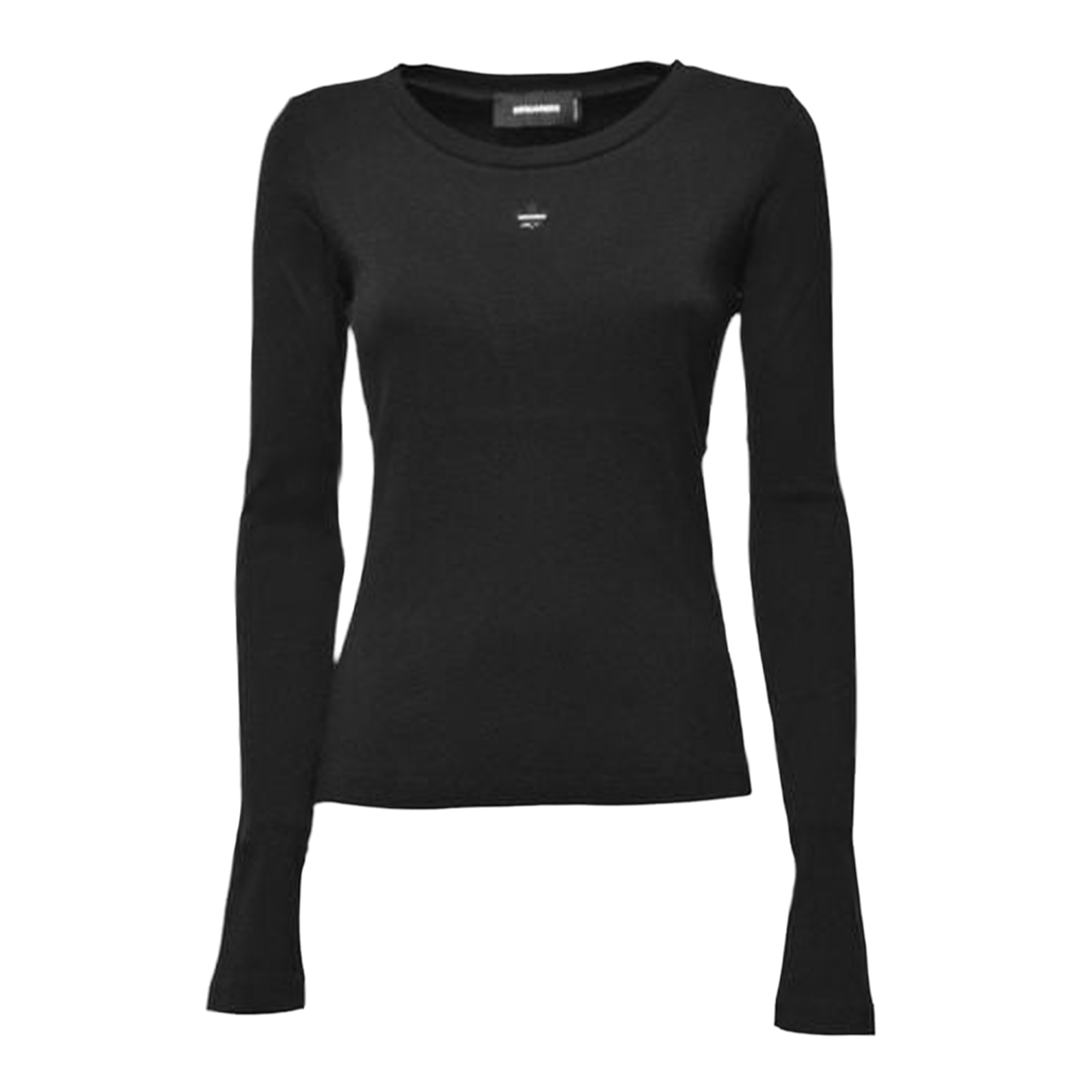 Top Negro Dsquared2 Mini Leaf Long Sleeves