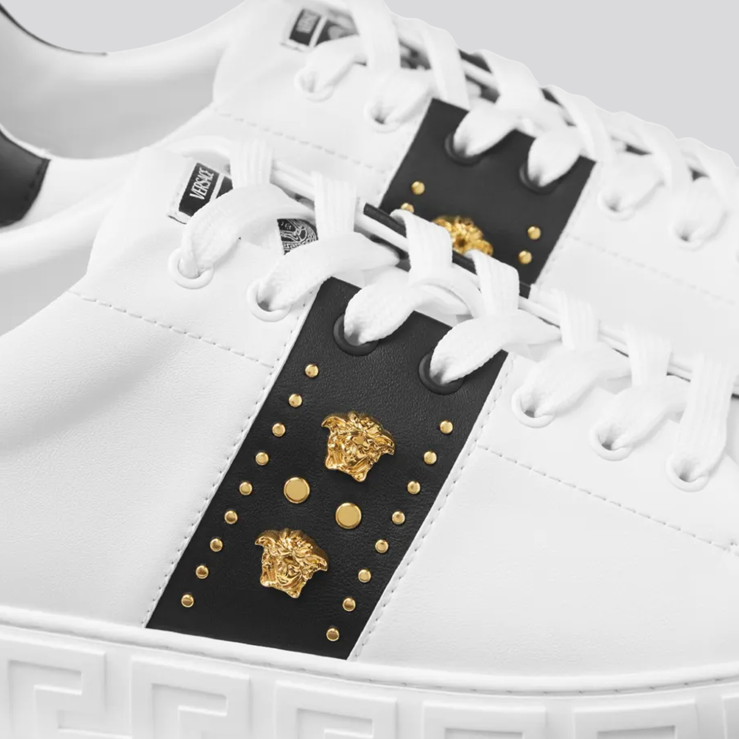 Sneakers Negros Versace Medusa Rhinestones