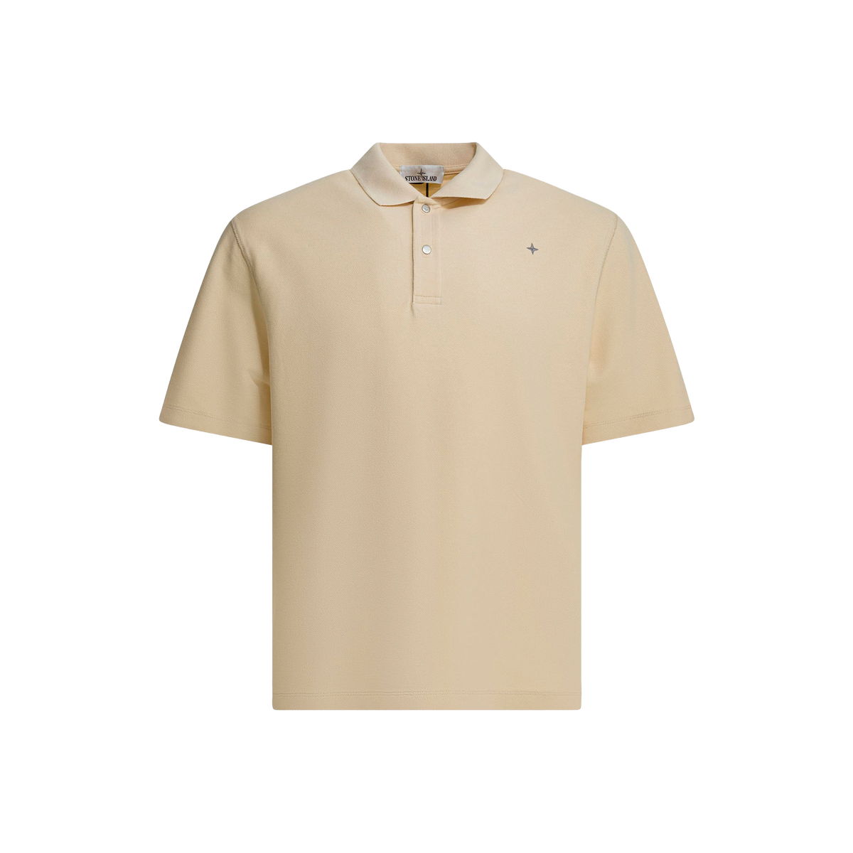 Camiseta Tipo Polo Crema Stone Island Compass
