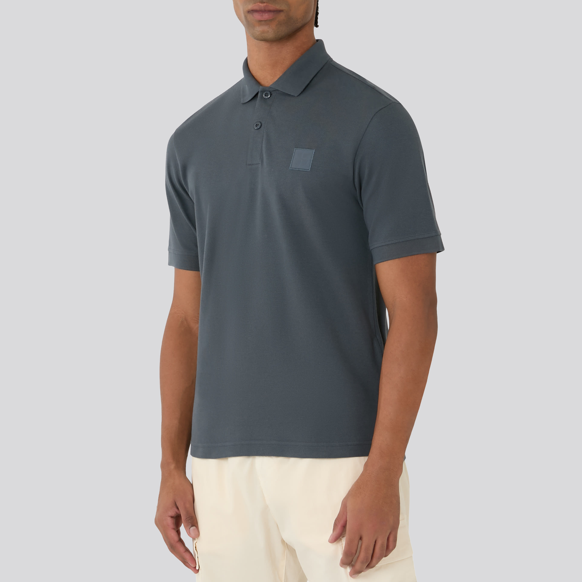 Camiseta Tipo Polo Azul Stone Island Ghost
