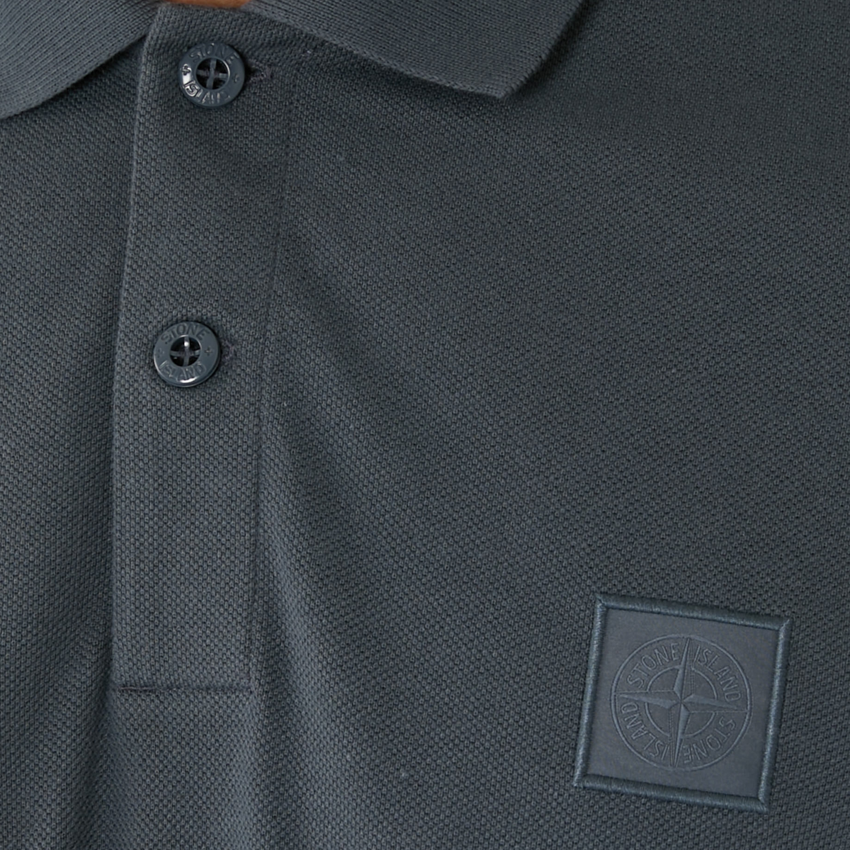 Camiseta Tipo Polo Azul Stone Island Ghost
