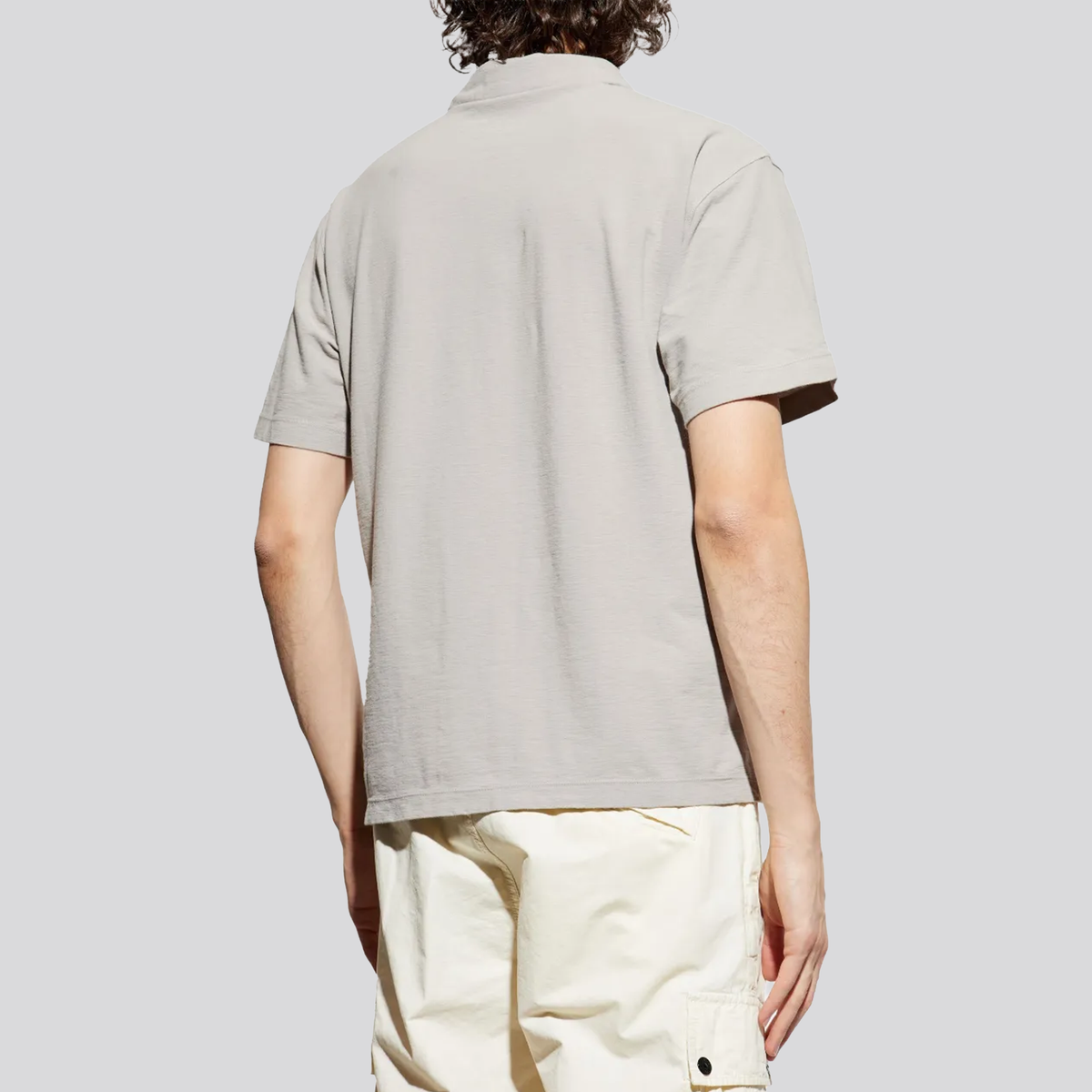 Camiseta Tipo Polo Gris Stone Island Ghost