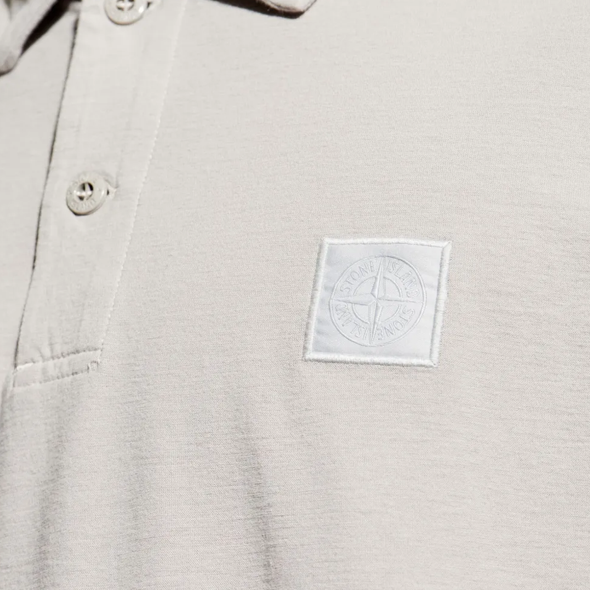 Camiseta Tipo Polo Gris Stone Island Ghost