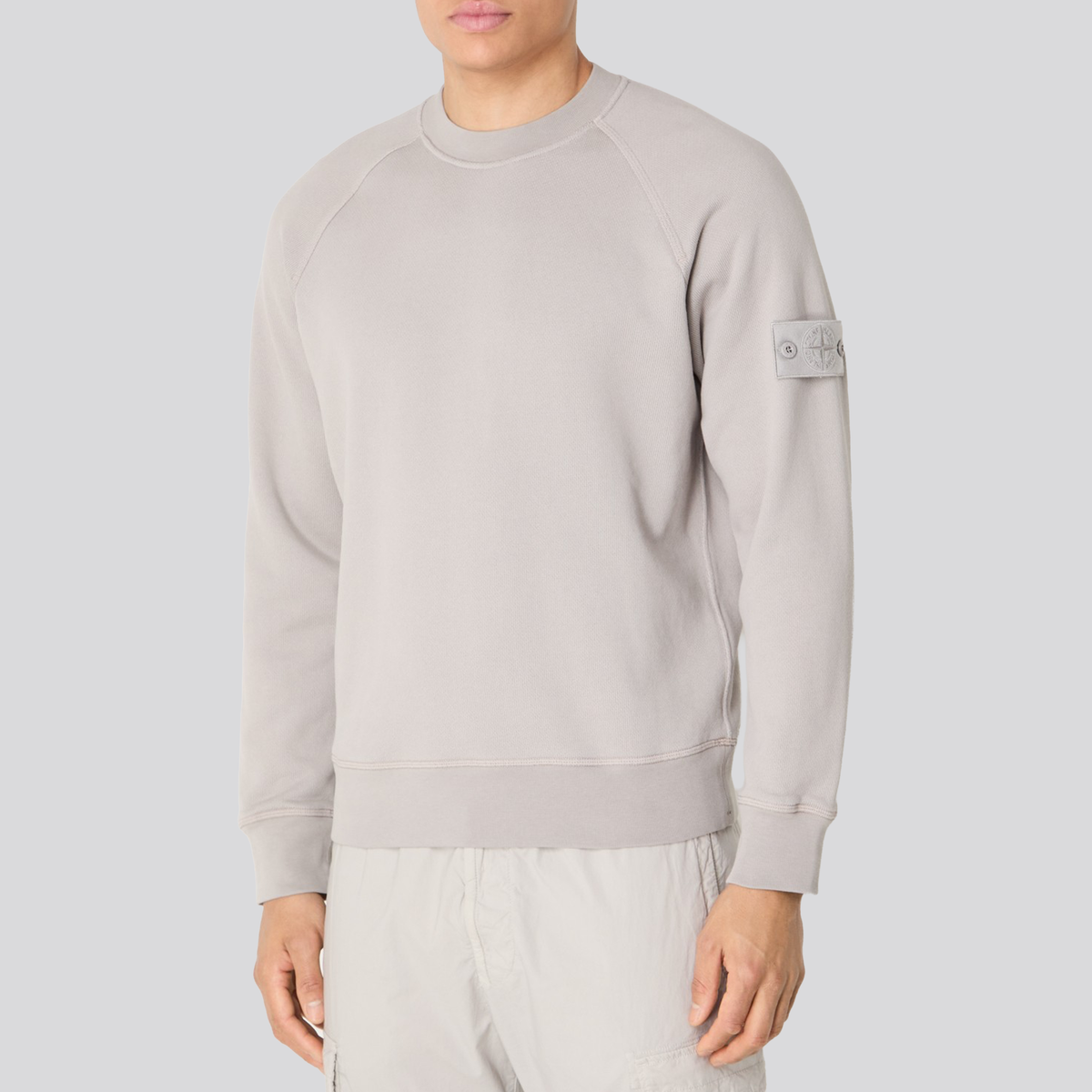 Buzo Gris Stone Island Logo Patch Ghost