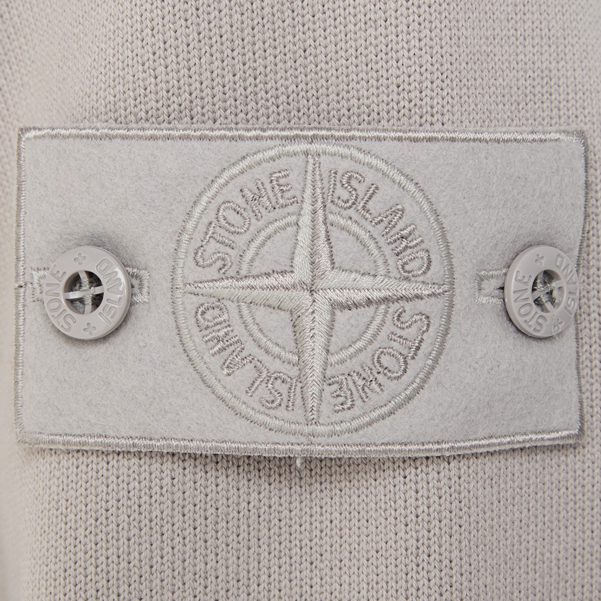 Buzo Gris Stone Island Logo Patch Ghost