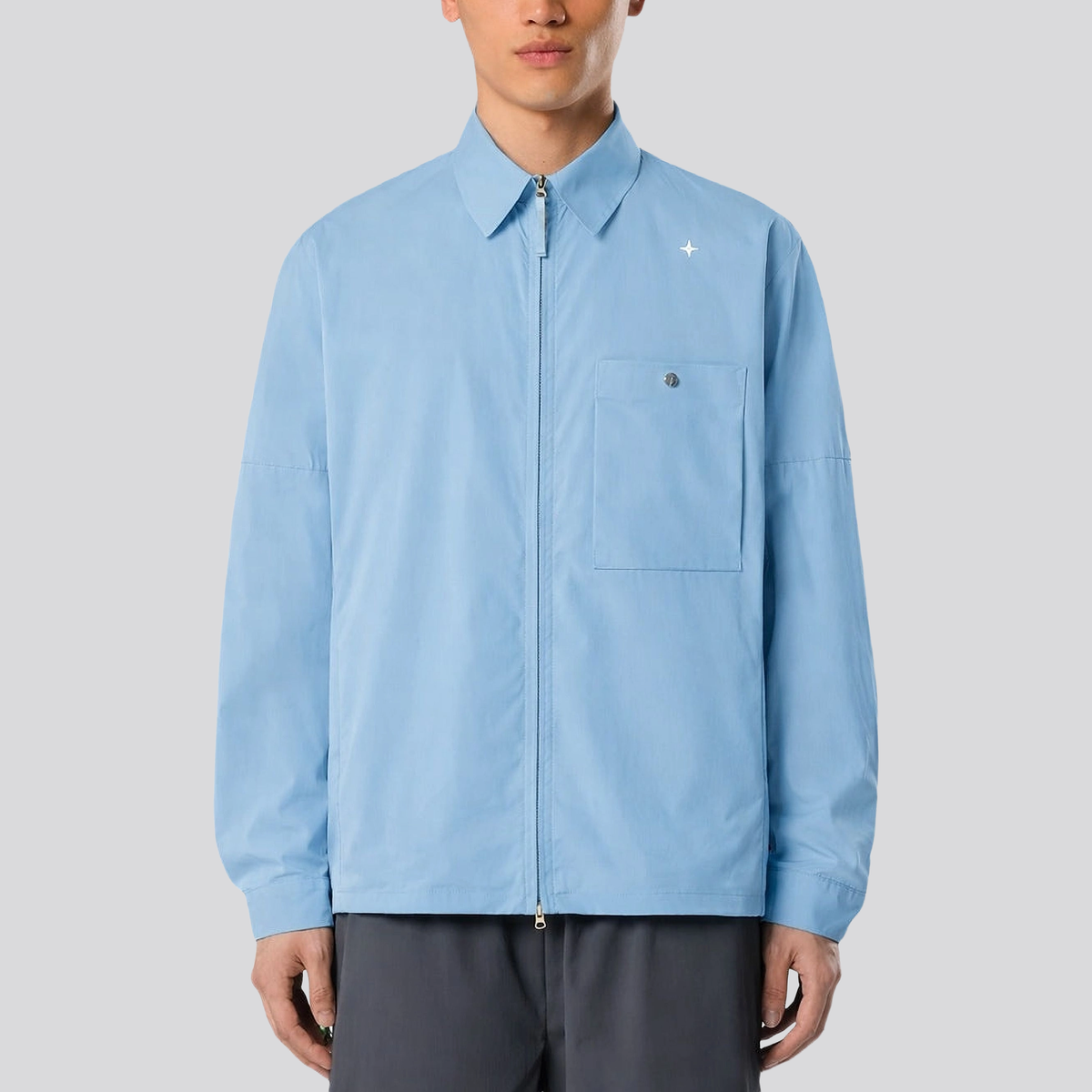 Camisa Azul Stone Island Overshirt Compass