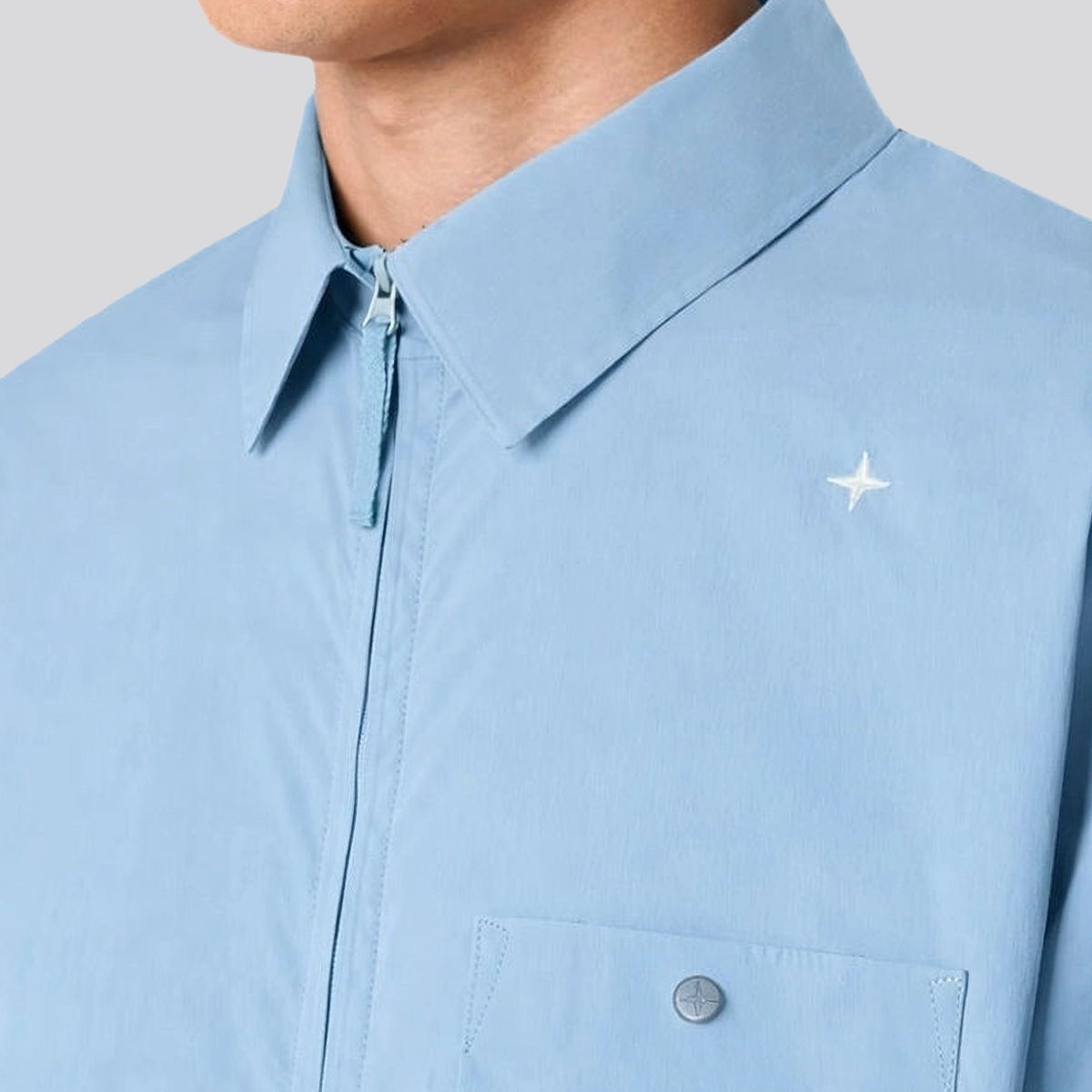 Camisa Azul Stone Island Overshirt Compass