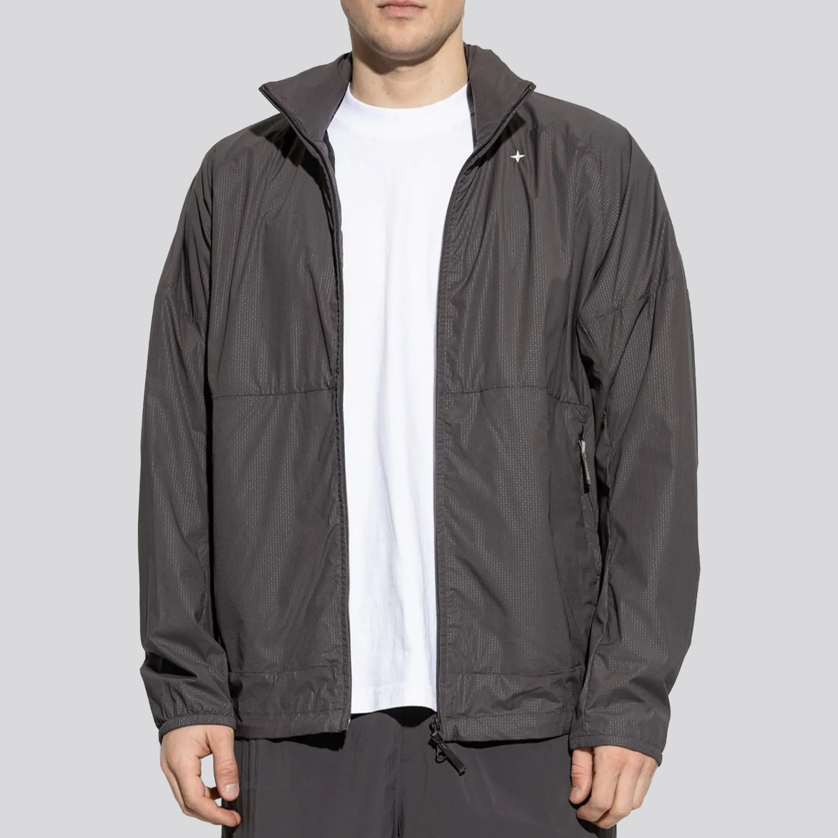 Chaqueta Gris Stone Island Stand Collar