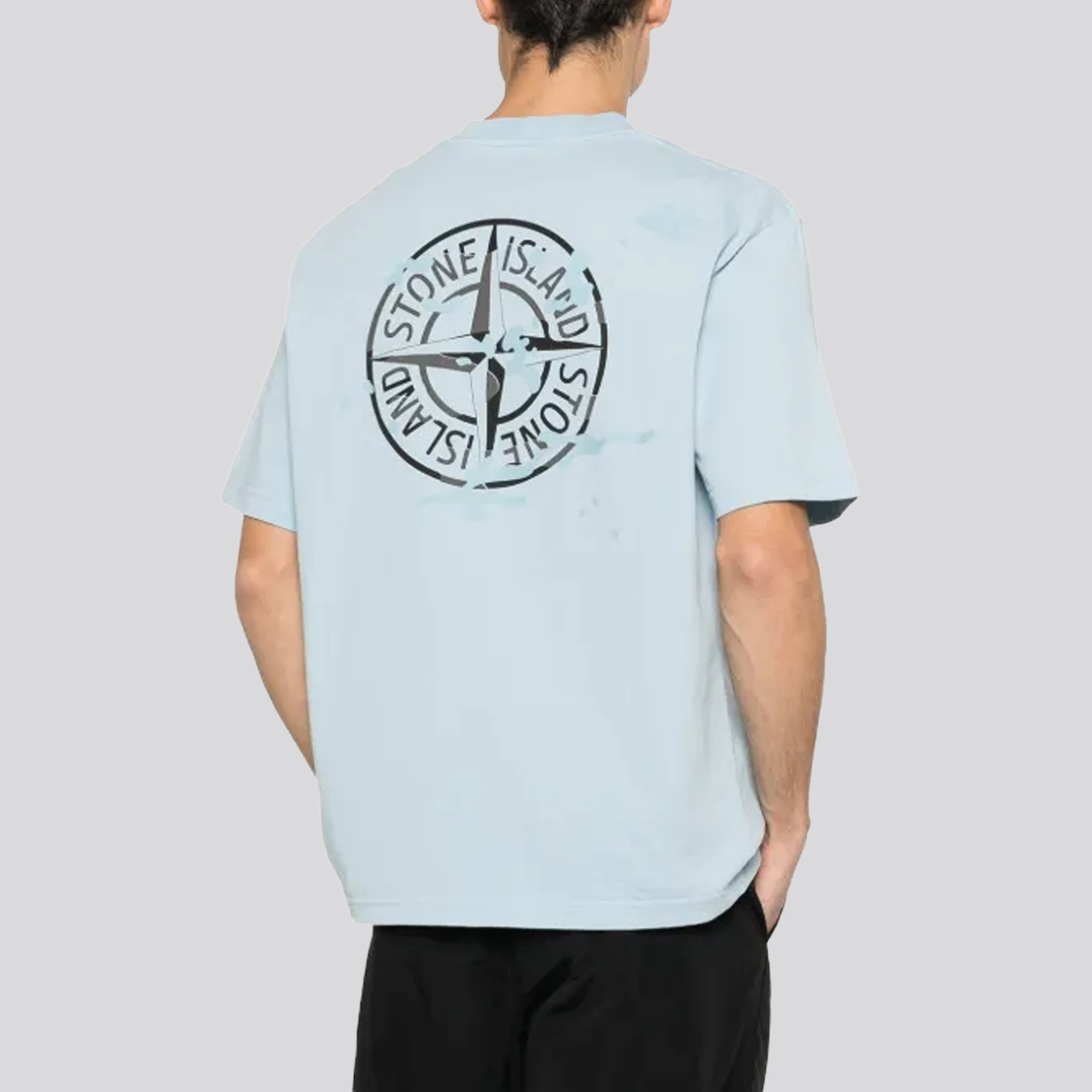 Camiseta Celeste Stone Island Back Logo