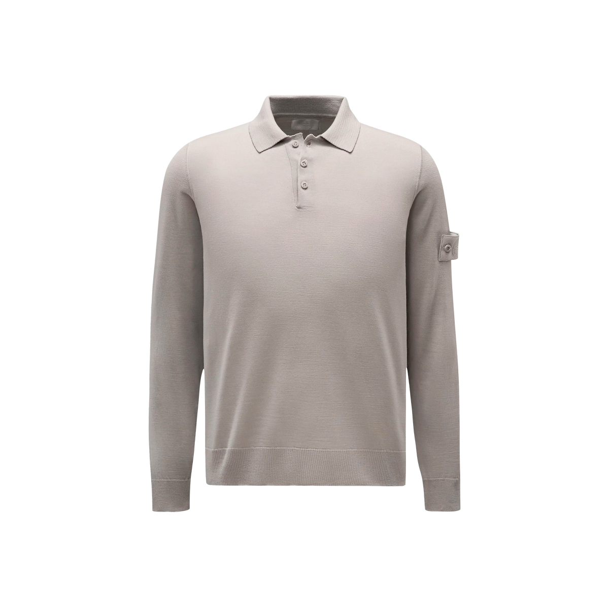 Camiseta Tipo Polo Gris Stone Island Ghost Manga Larga