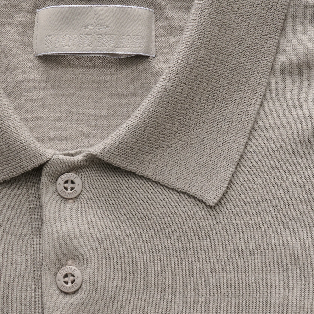 Camiseta Tipo Polo Gris Stone Island Ghost Manga Larga