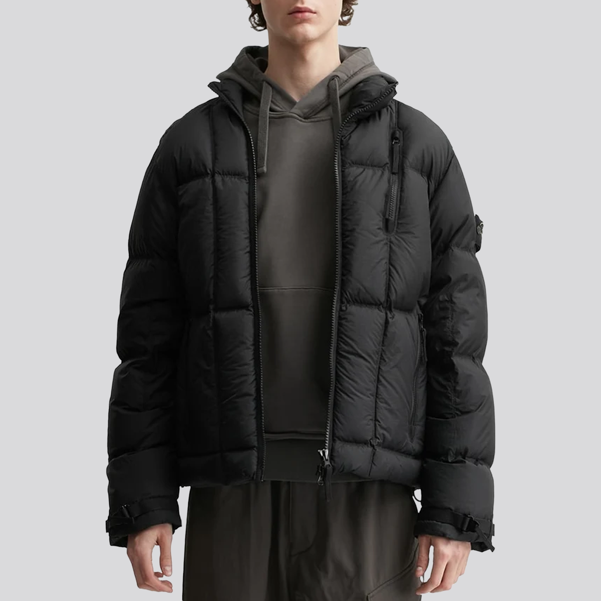 Chaqueta Negra Stone Island Piuma RDS