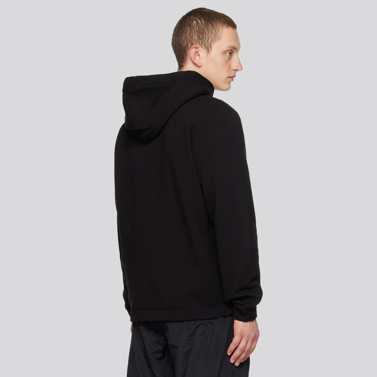 Buzo Negro Stone Island Zip Hoodie Cashmere Ghost