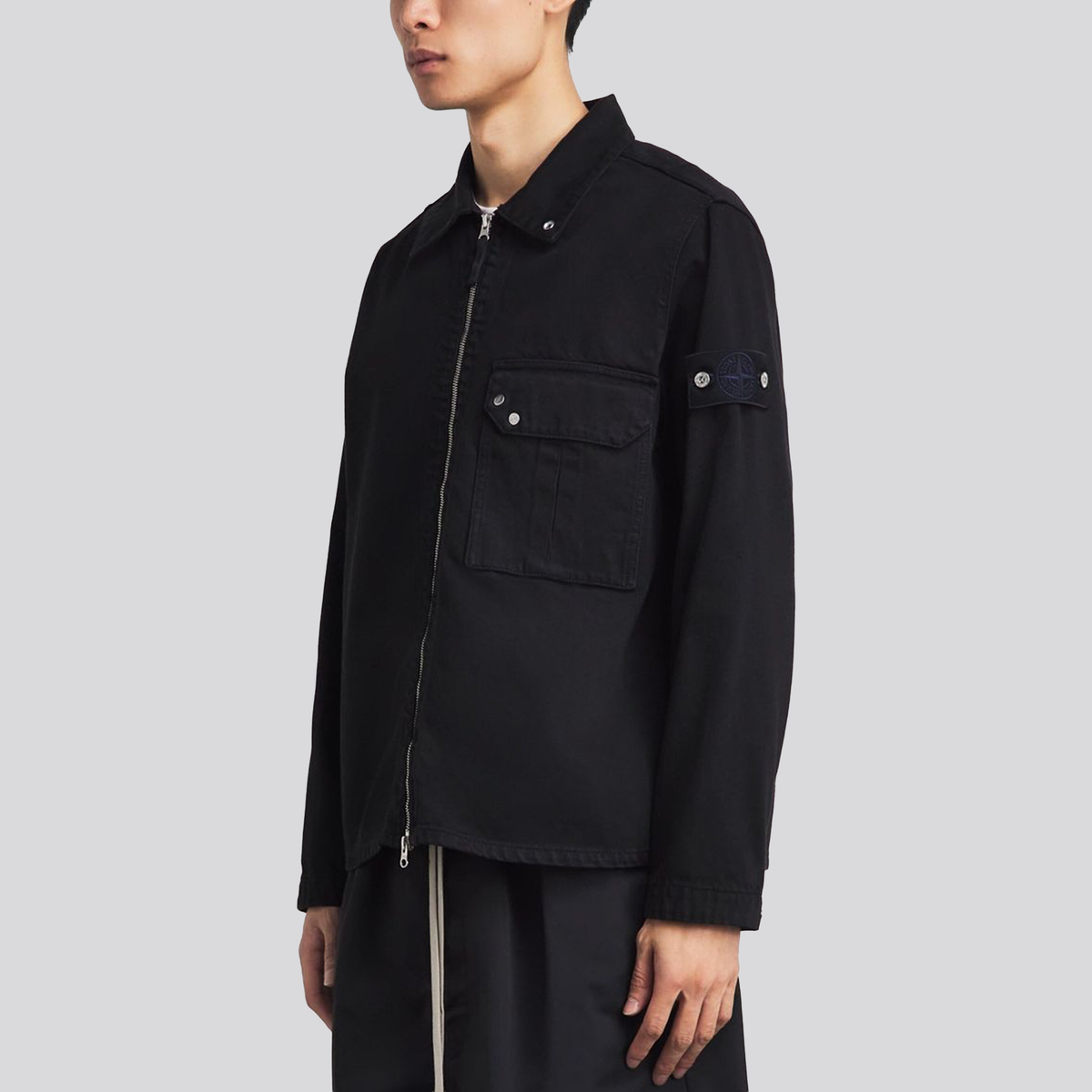 Chaqueta Negra Stone Island Overshirt Marina