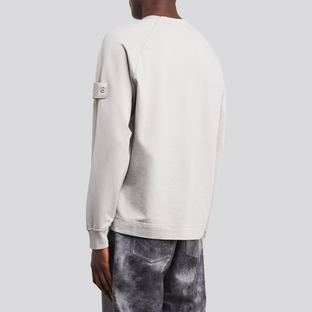 Buzo Gris Stone Island Logo Patch Ghost