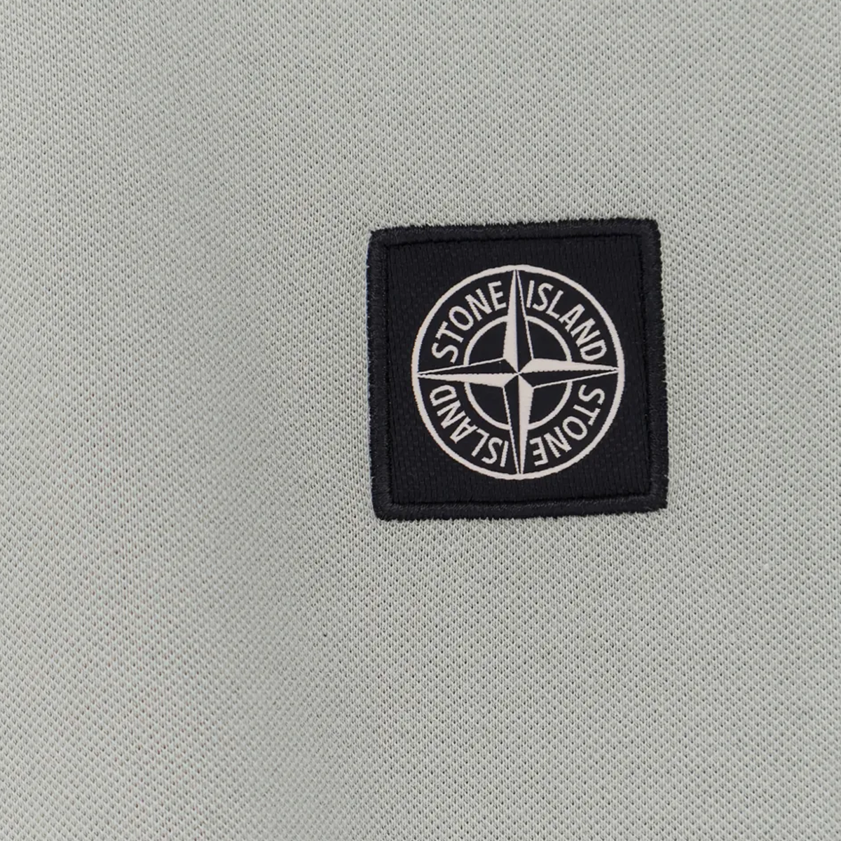 Camiseta Tipo Polo Beige Stone Island Logo Patch