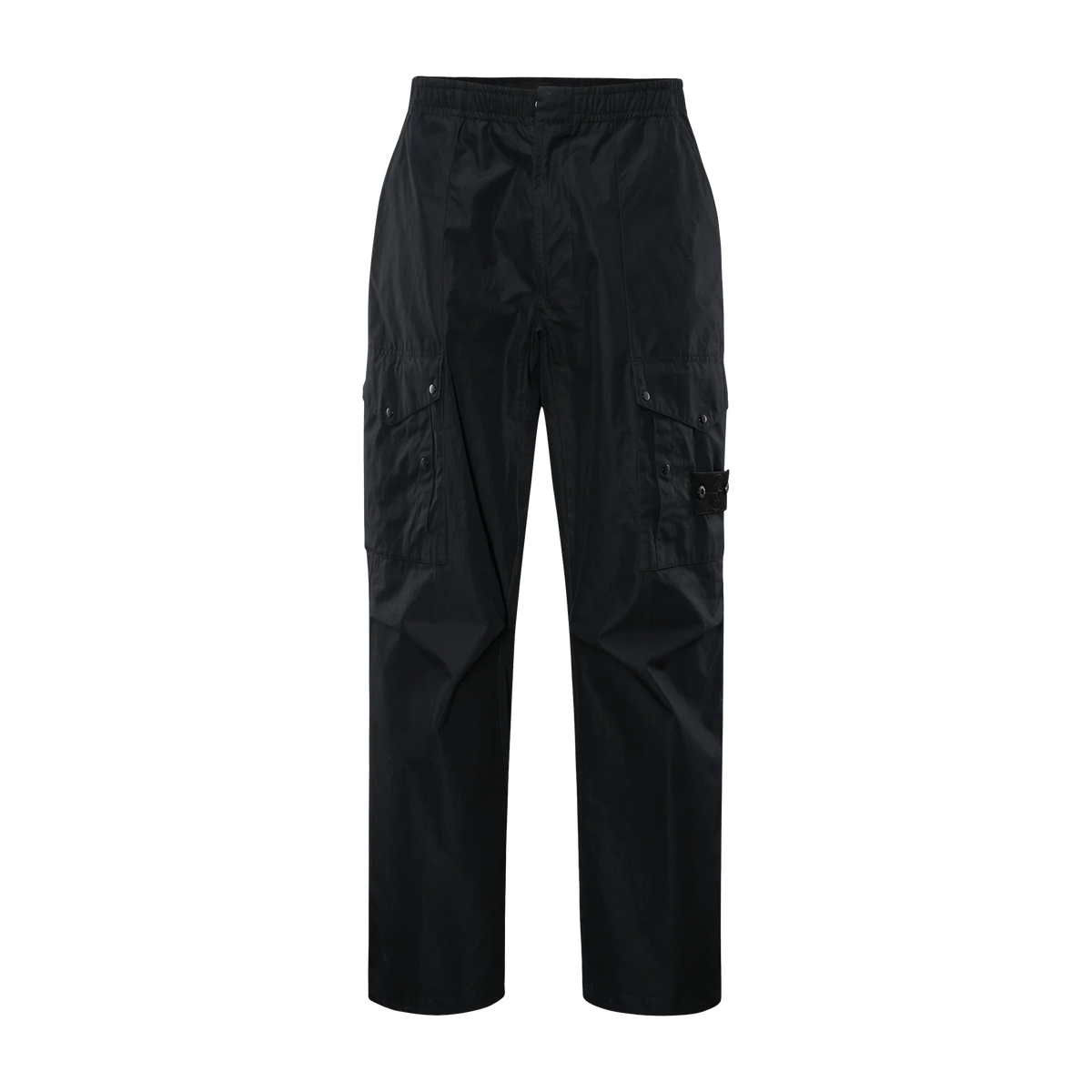 Pantalón Negro Stone Island Cargo Logo Patch Ghost