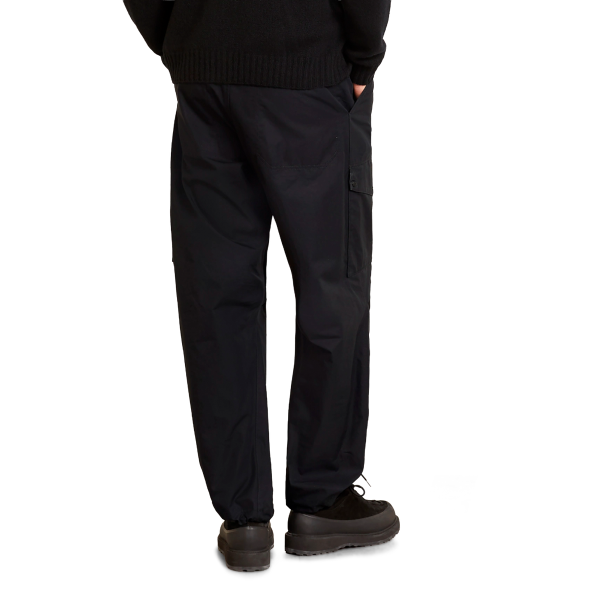 Pantalón Negro Stone Island Cargo Logo Patch Ghost