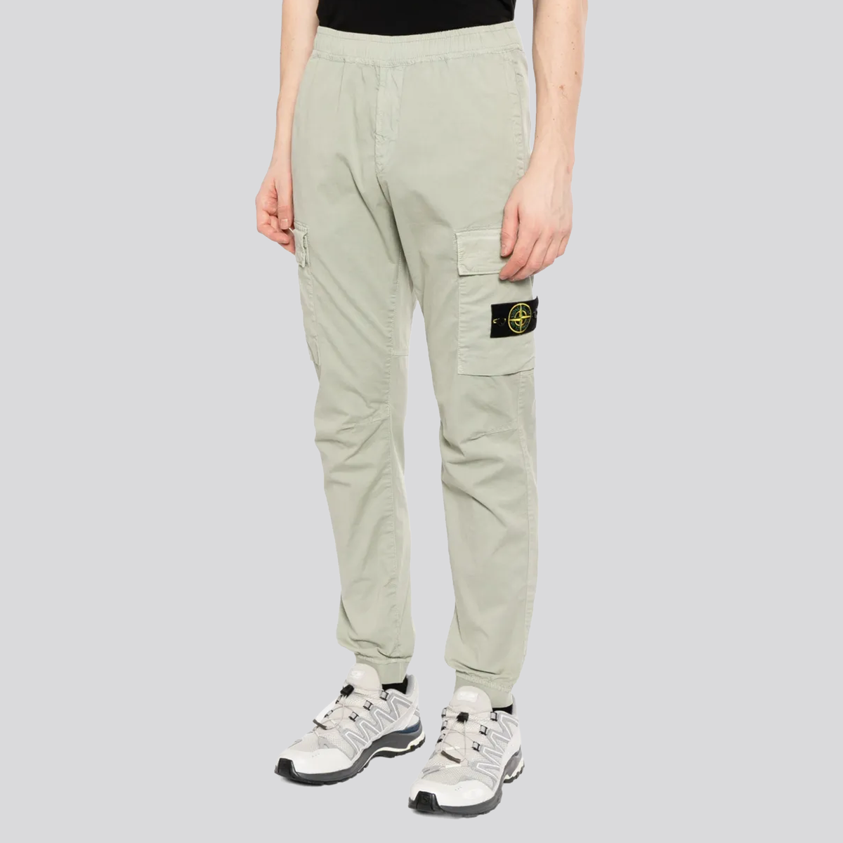 Pantalón Verde Stone Island Logo Patch Double Pocket Skinny
